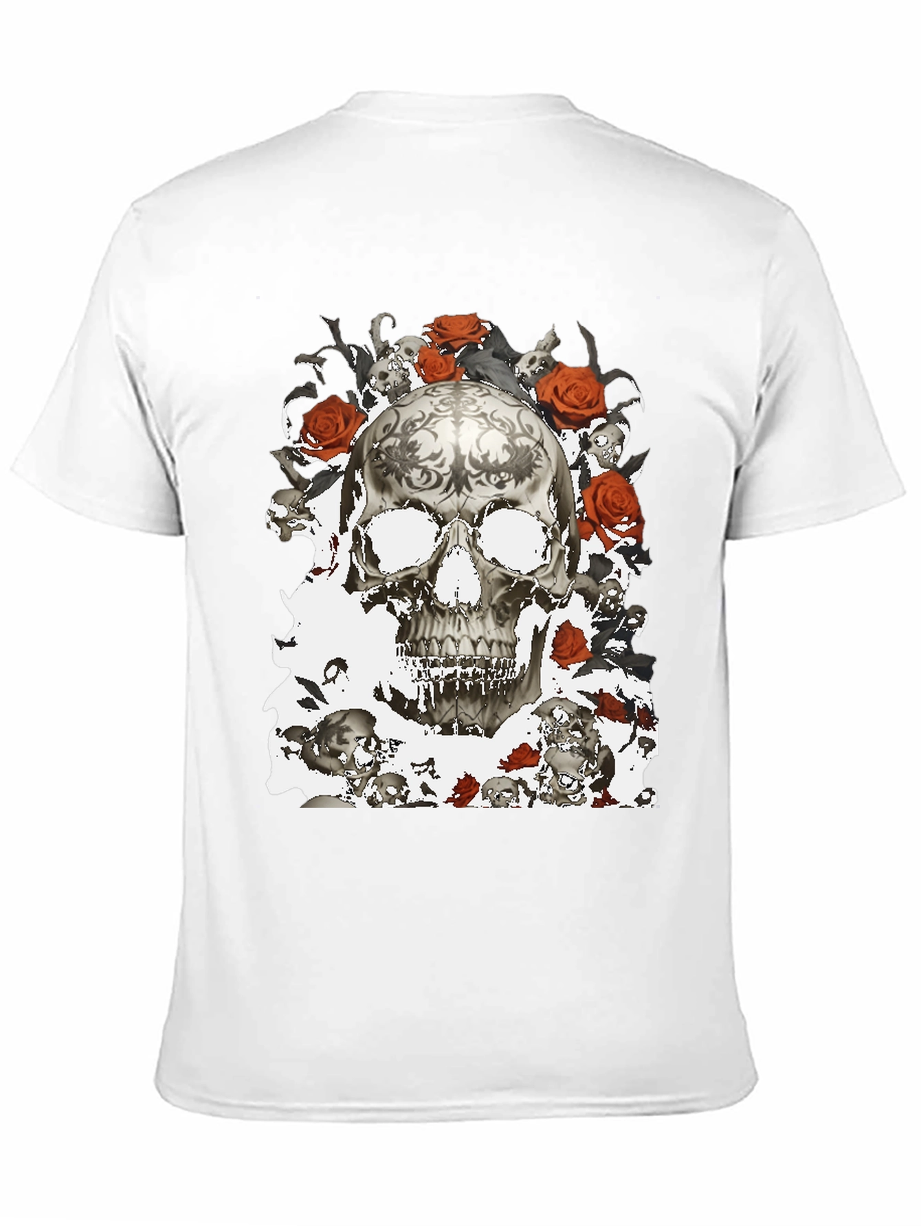 Skull & Roses Graphic T-Shirt - Gothic Style