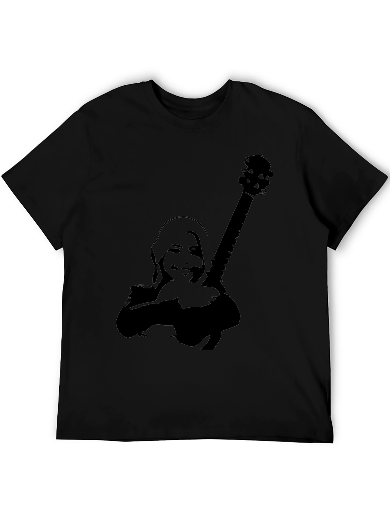 Silhouette Guitar Player Graphic Tee - Black