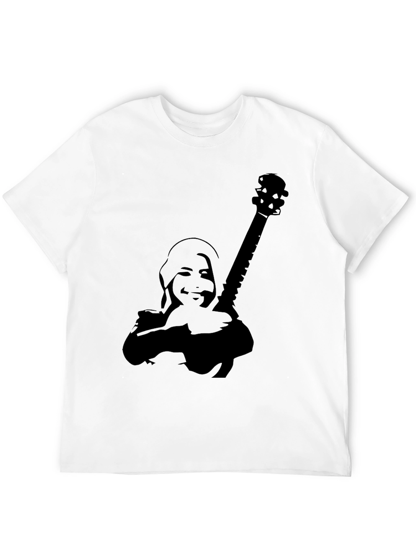 Silhouette Guitar Player Graphic Tee - Black