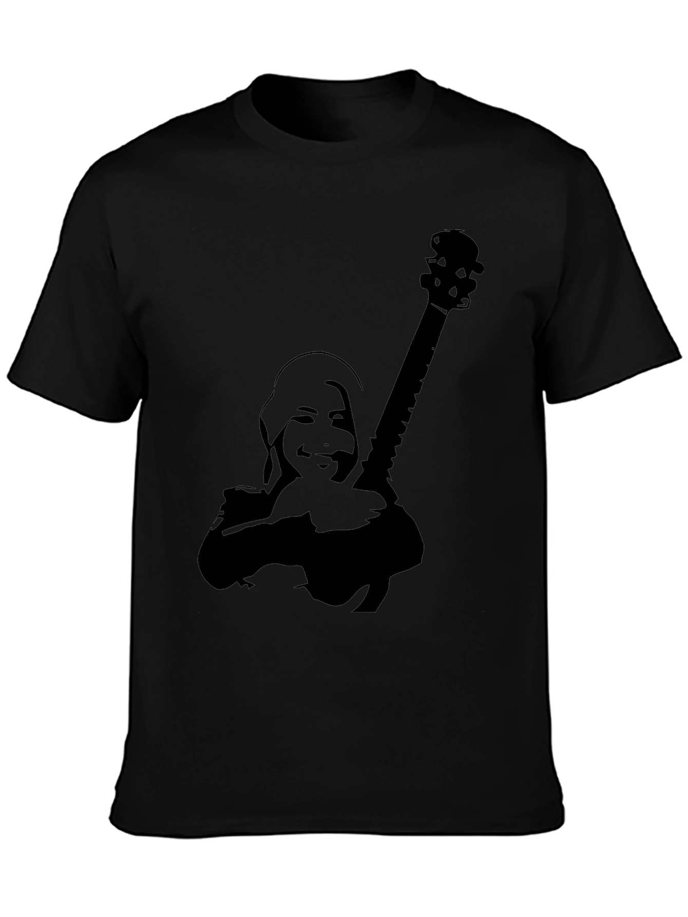 Silhouette Guitar Player Graphic Tee - Black