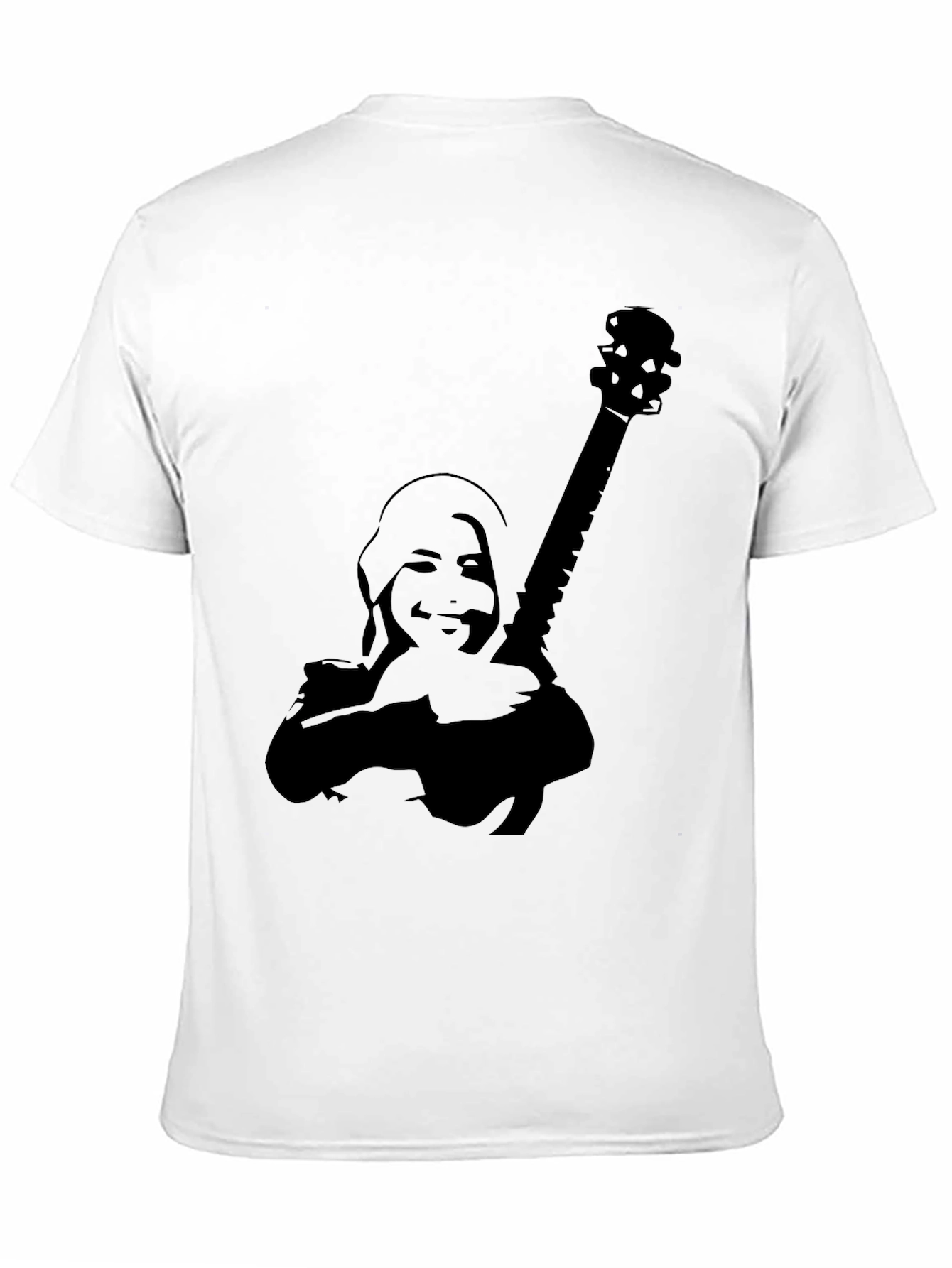 Silhouette Guitar Player Graphic Tee - Black