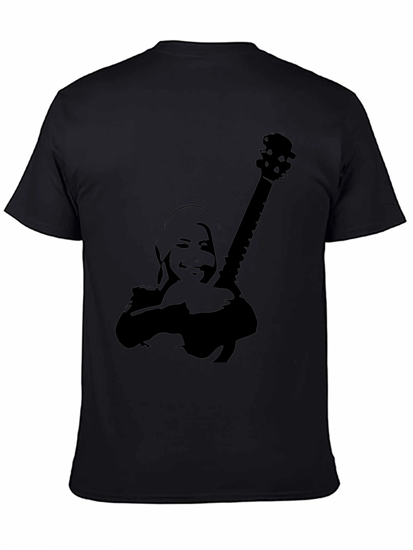 Silhouette Guitar Player Graphic Tee - Black