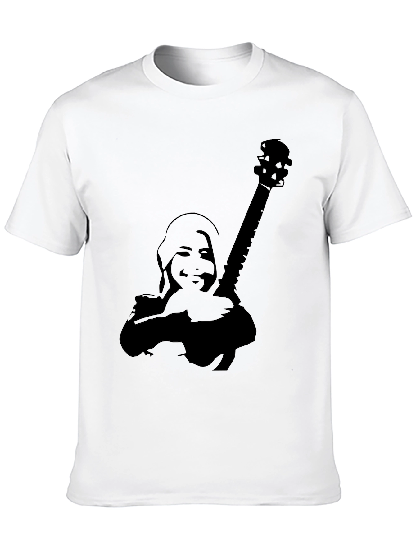 Silhouette Guitar Player Graphic Tee - Black