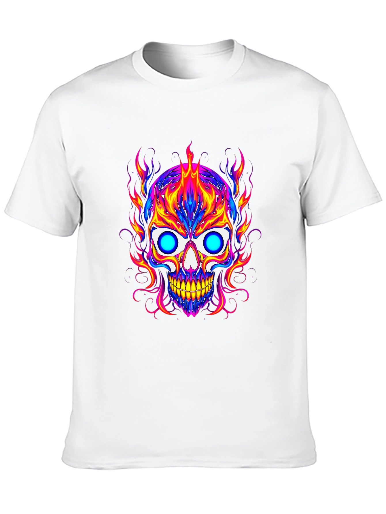 Vibrant Skull Graphic Tee - Mens Black T-Shirt