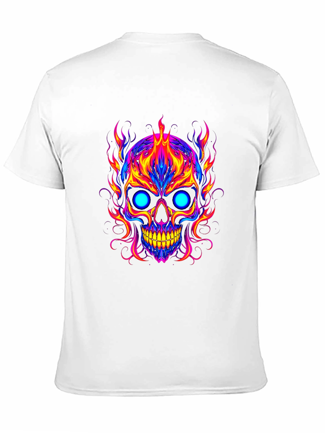 Vibrant Skull Graphic Tee - Mens Black T-Shirt