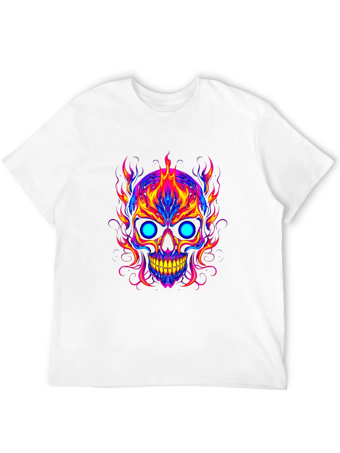 Vibrant Skull Graphic Tee - Mens Black T-Shirt