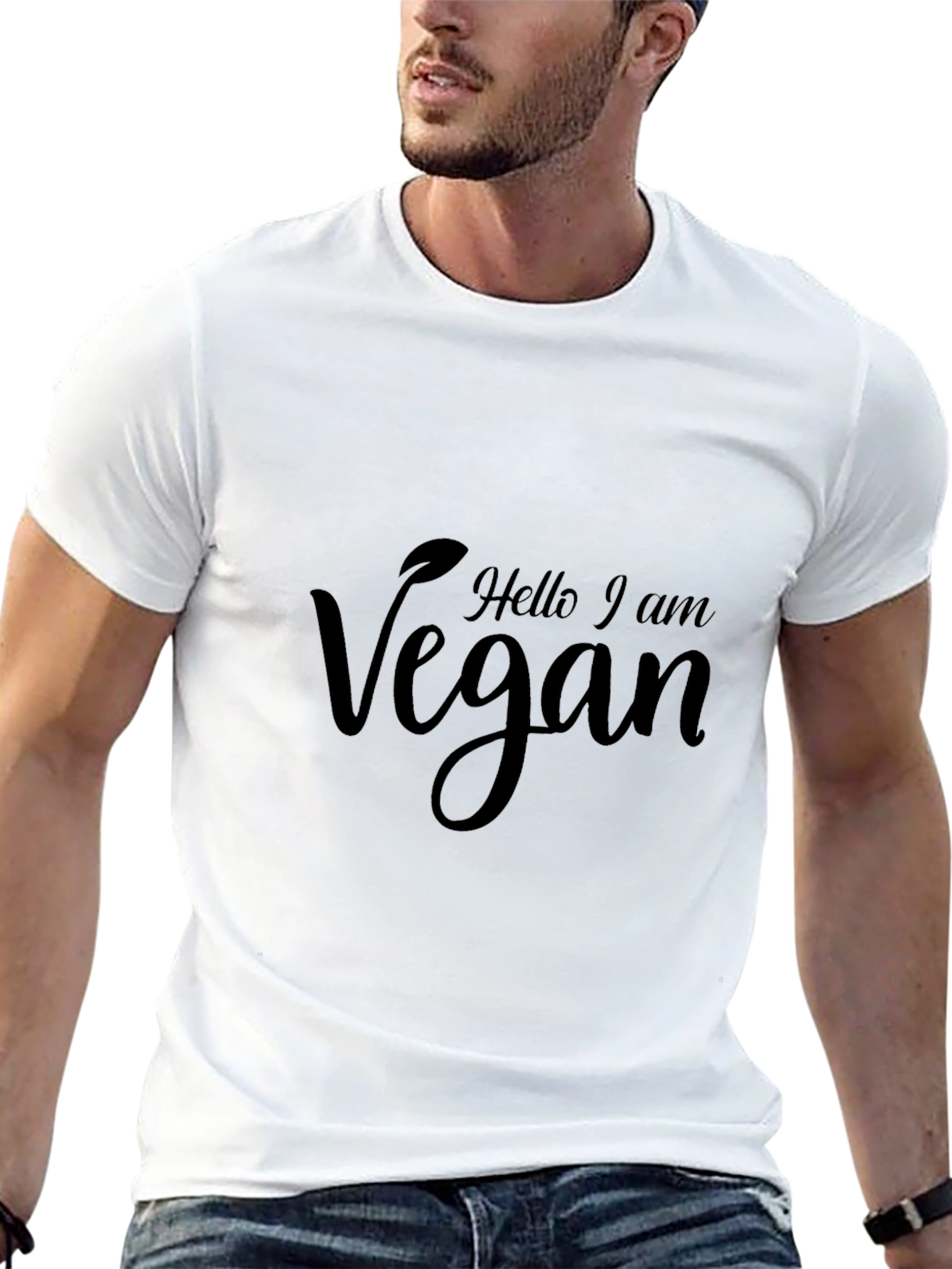 Hello I am Vegan T-Shirt - Black