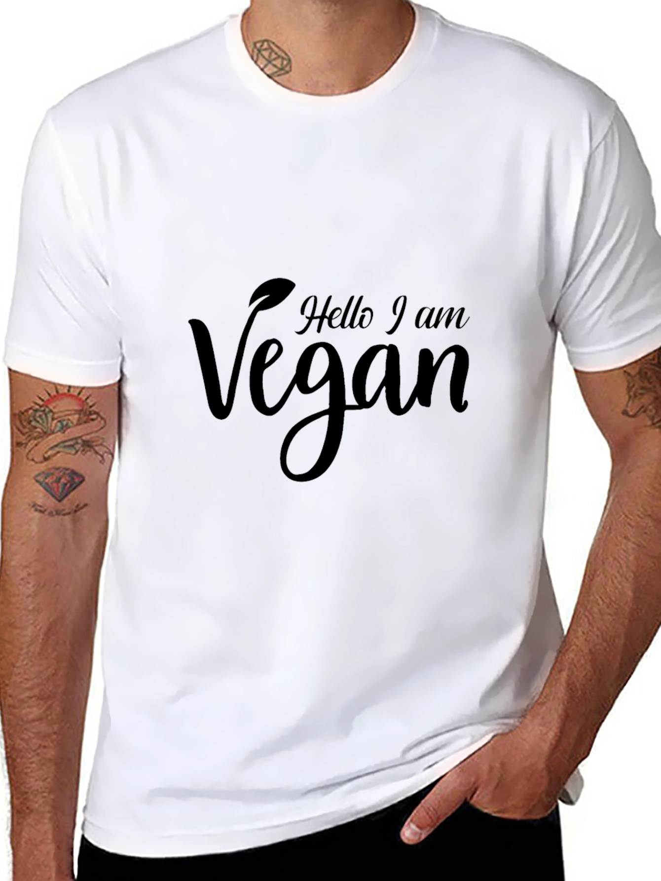 Hello I am Vegan T-Shirt - Black