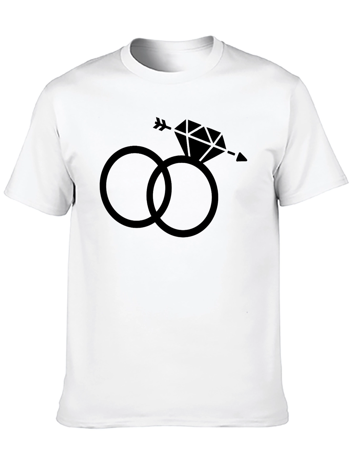 Wedding Rings Graphic Tee - Arrow Diamond Design
