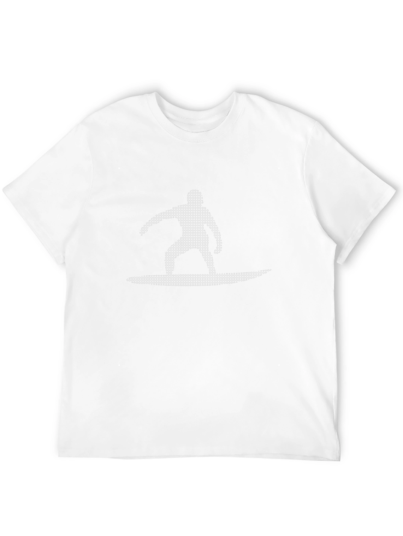 Surfer Silhouette Graphic Tee - Black Cotton Casual T-Shirt