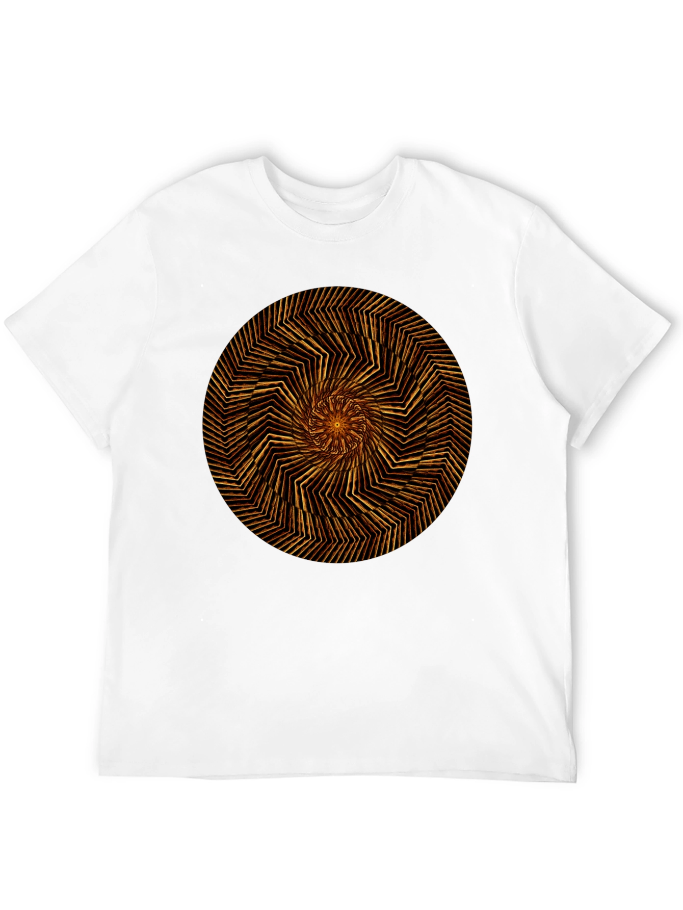 Geometric Spiral Graphic Tee - Black Cotton