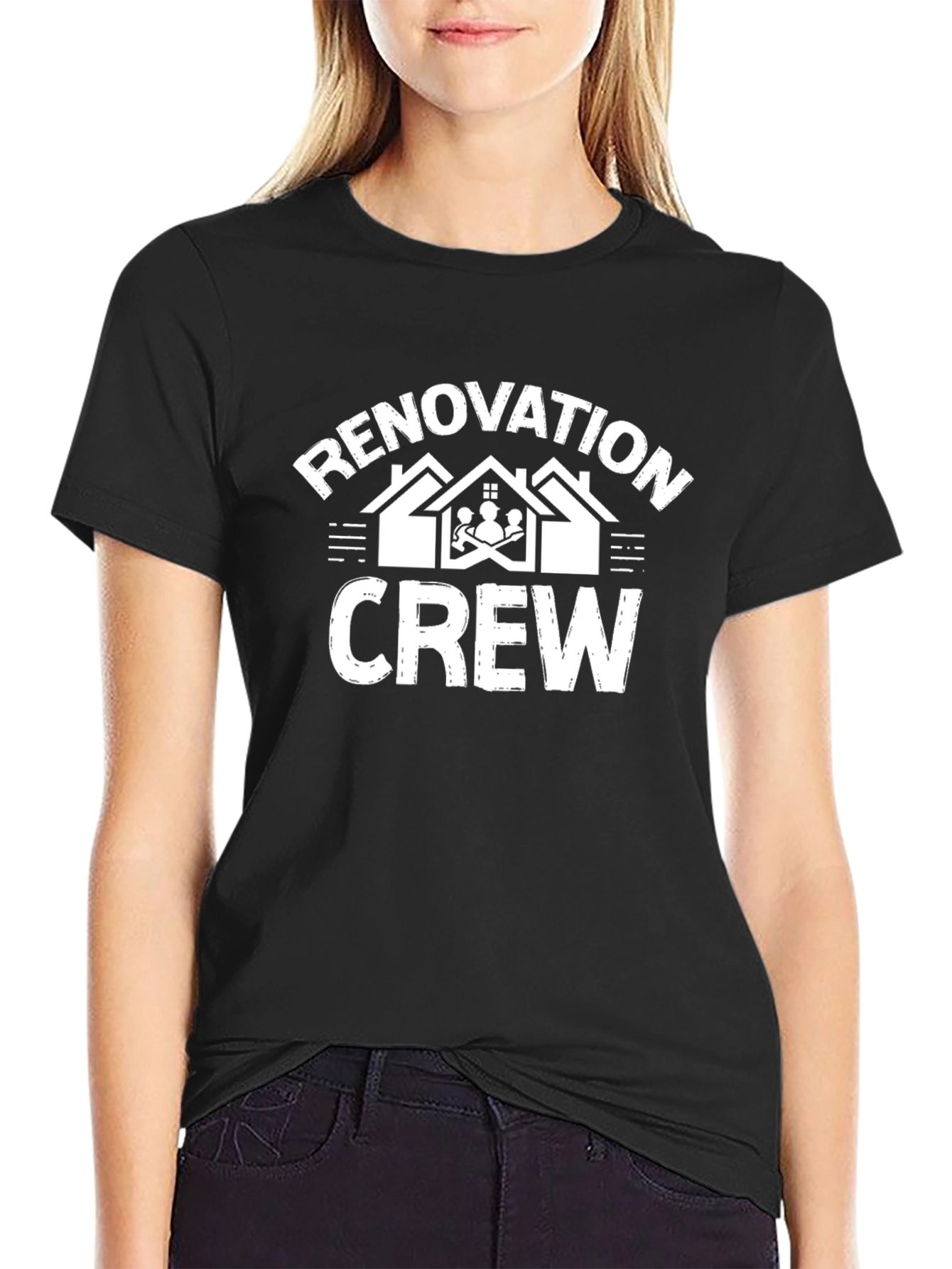 Renovation Crew Graphic Tee - Black Cotton Blend
