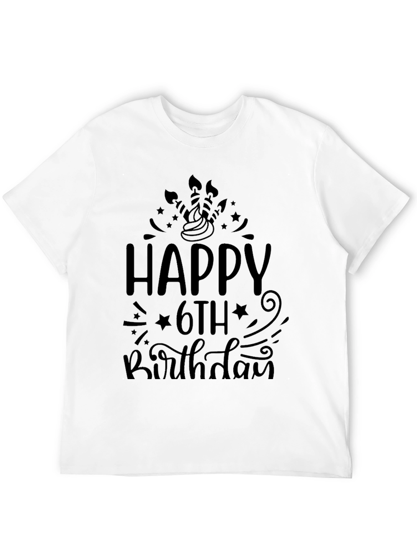Happy 6th Birthday Black T-Shirt