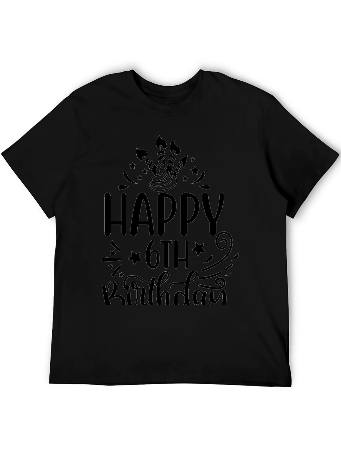 Happy 6th Birthday Black T-Shirt