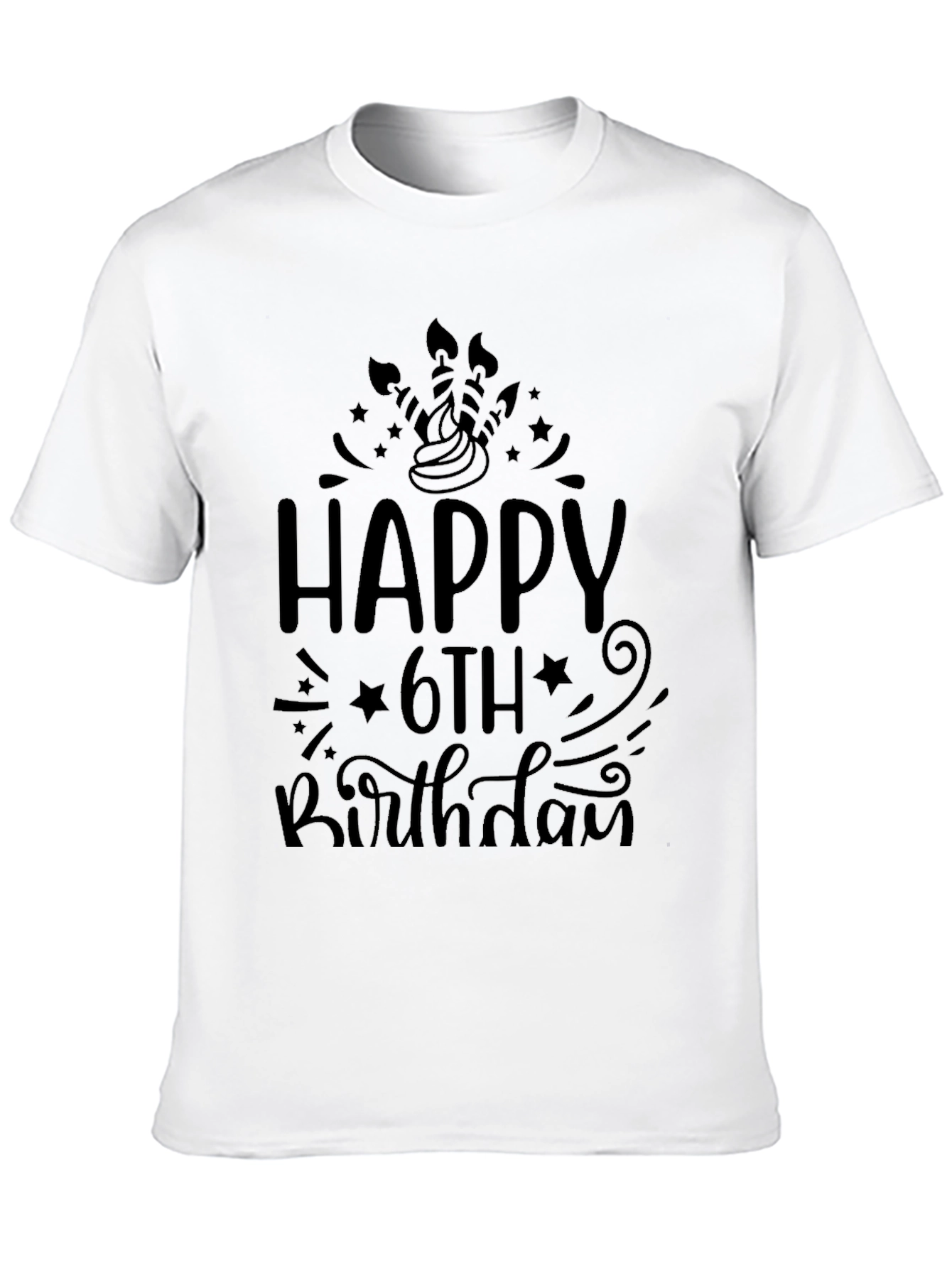 Happy 6th Birthday Black T-Shirt