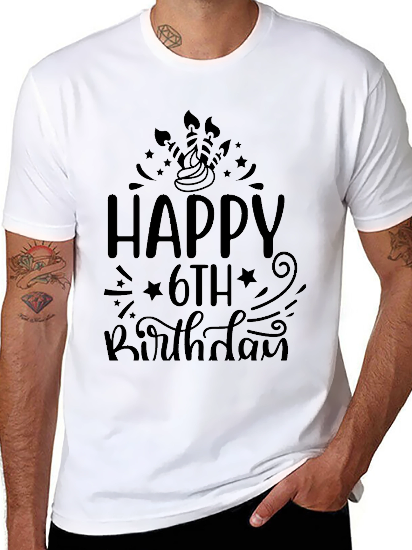 Happy 6th Birthday Black T-Shirt