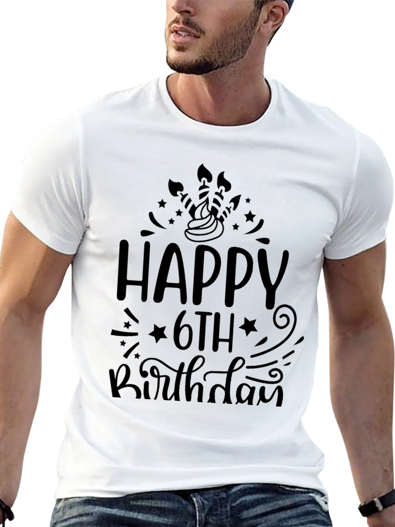 Happy 6th Birthday Black T-Shirt