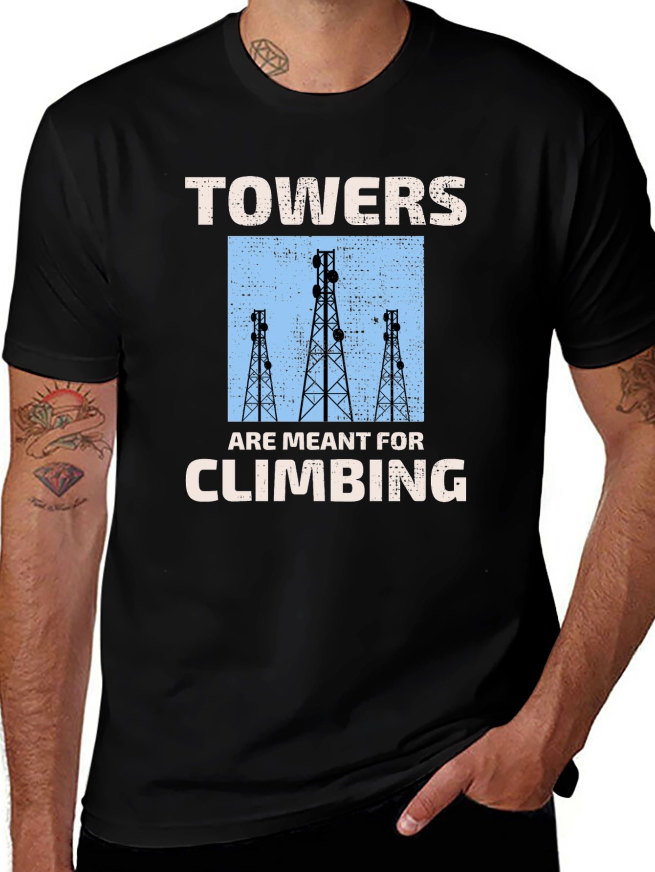 Towers Climbing Graphic Tee - Black