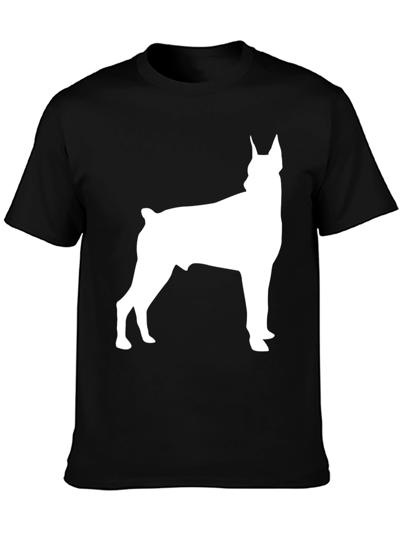 Doberman Silhouette Graphic Tee - Black Cotton Blend