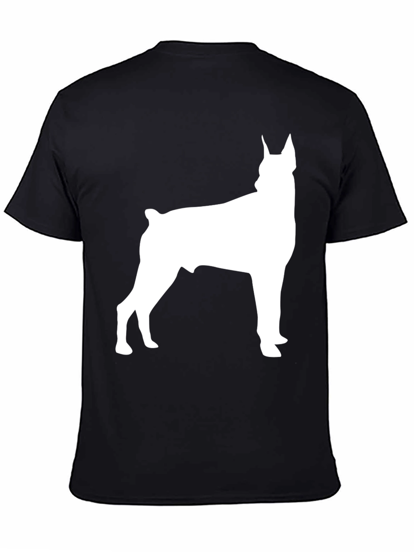 Doberman Silhouette Graphic Tee - Black Cotton Blend