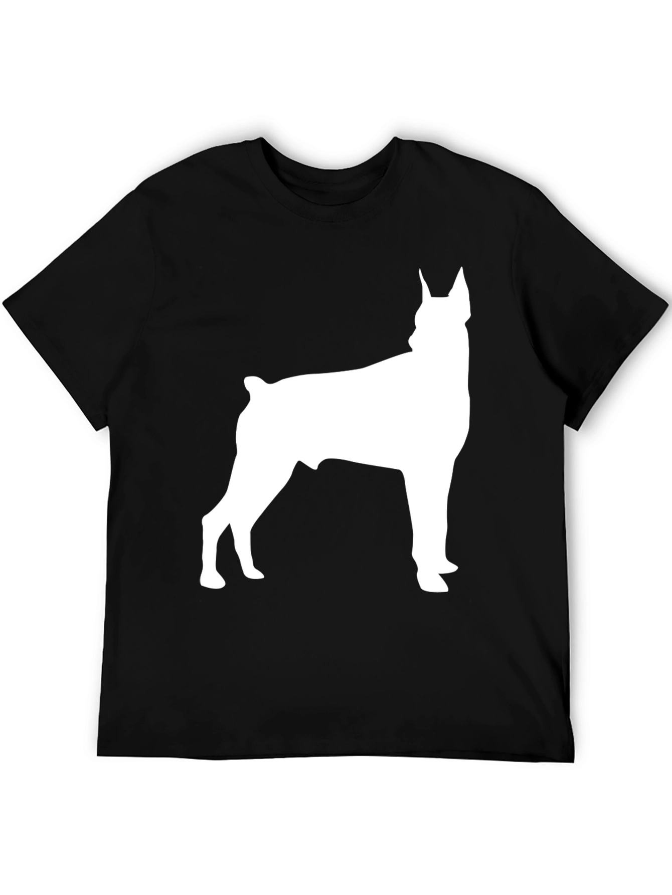 Doberman Silhouette Graphic Tee - Black Cotton Blend