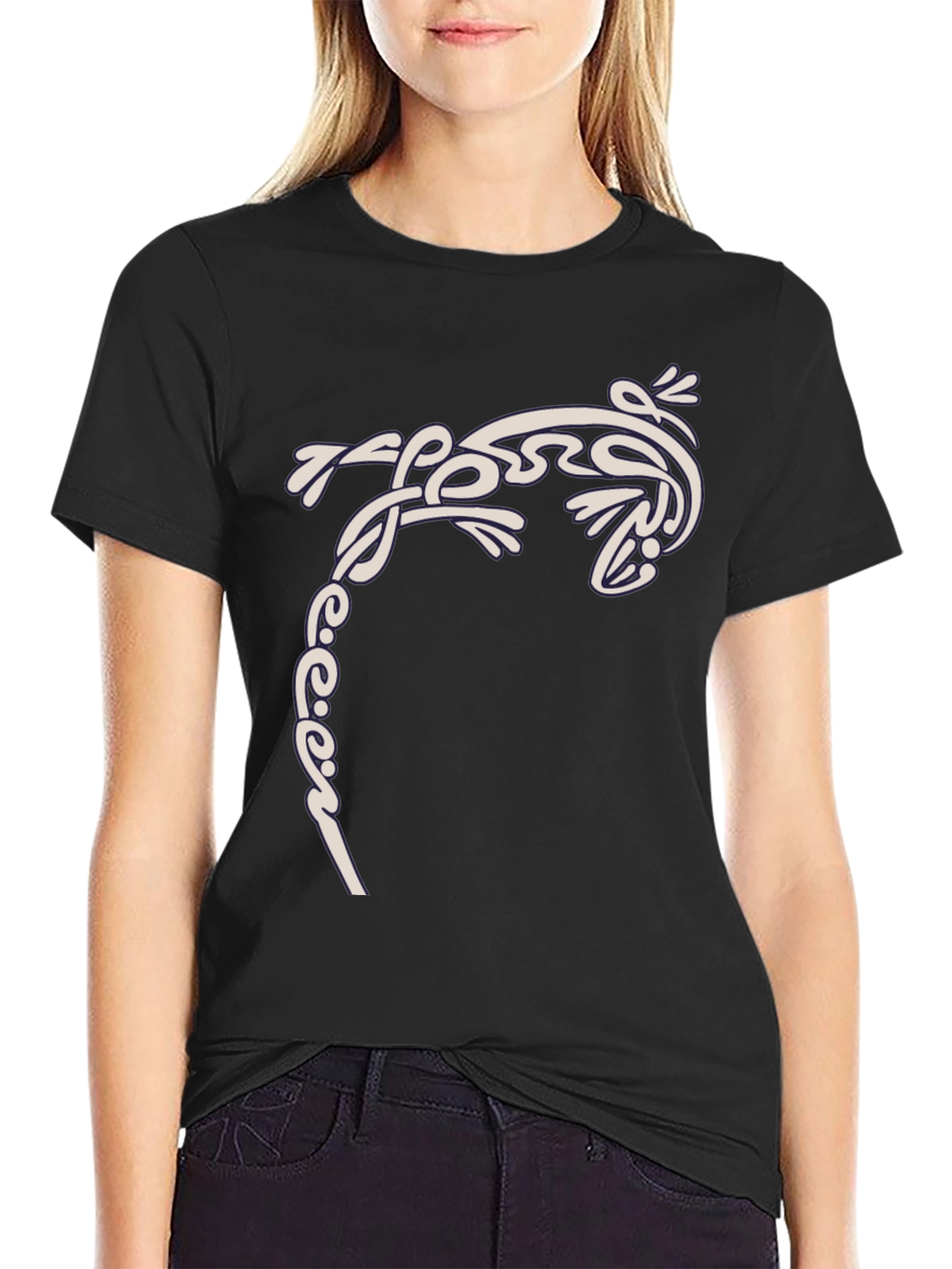 Tribal Gecko T-Shirt - Stylish Black Tee