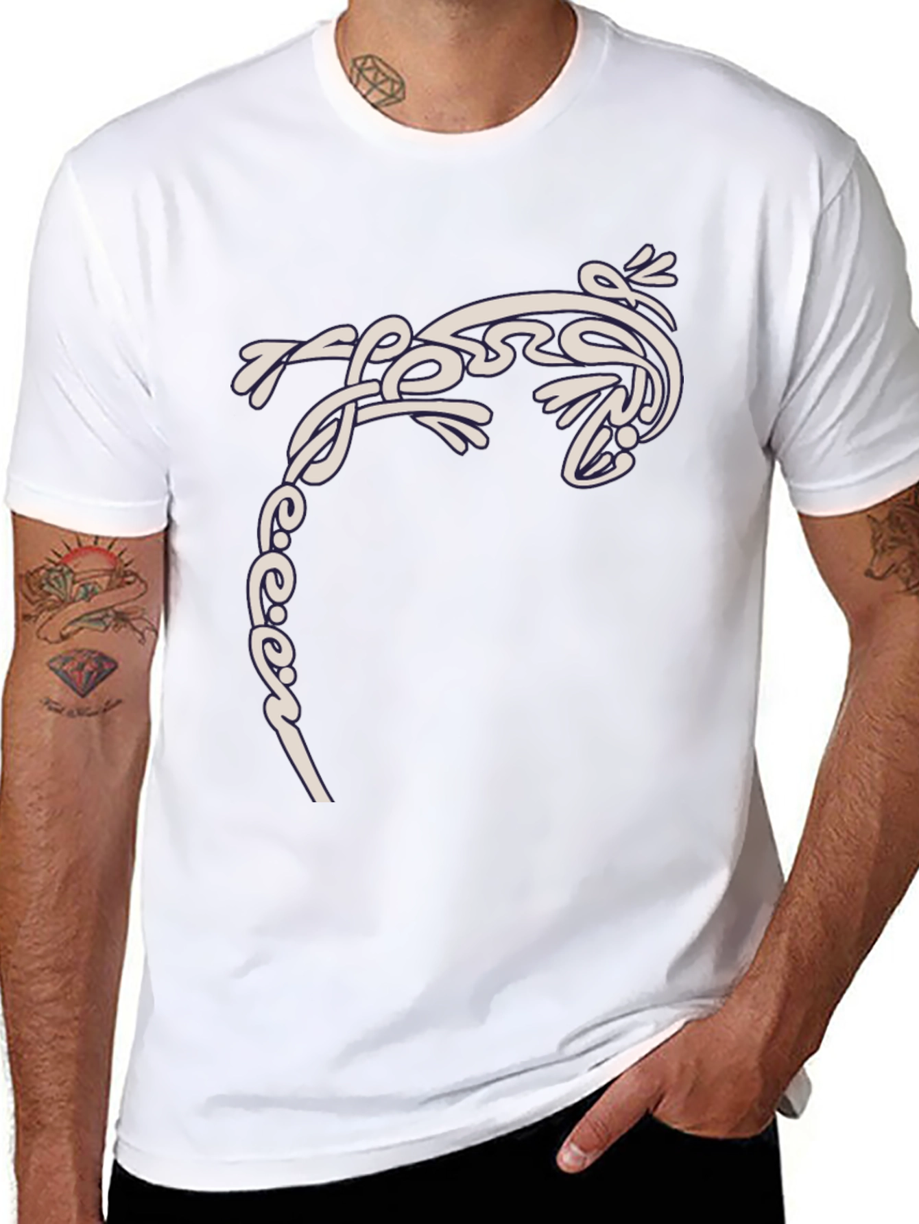 Tribal Gecko T-Shirt - Stylish Black Tee