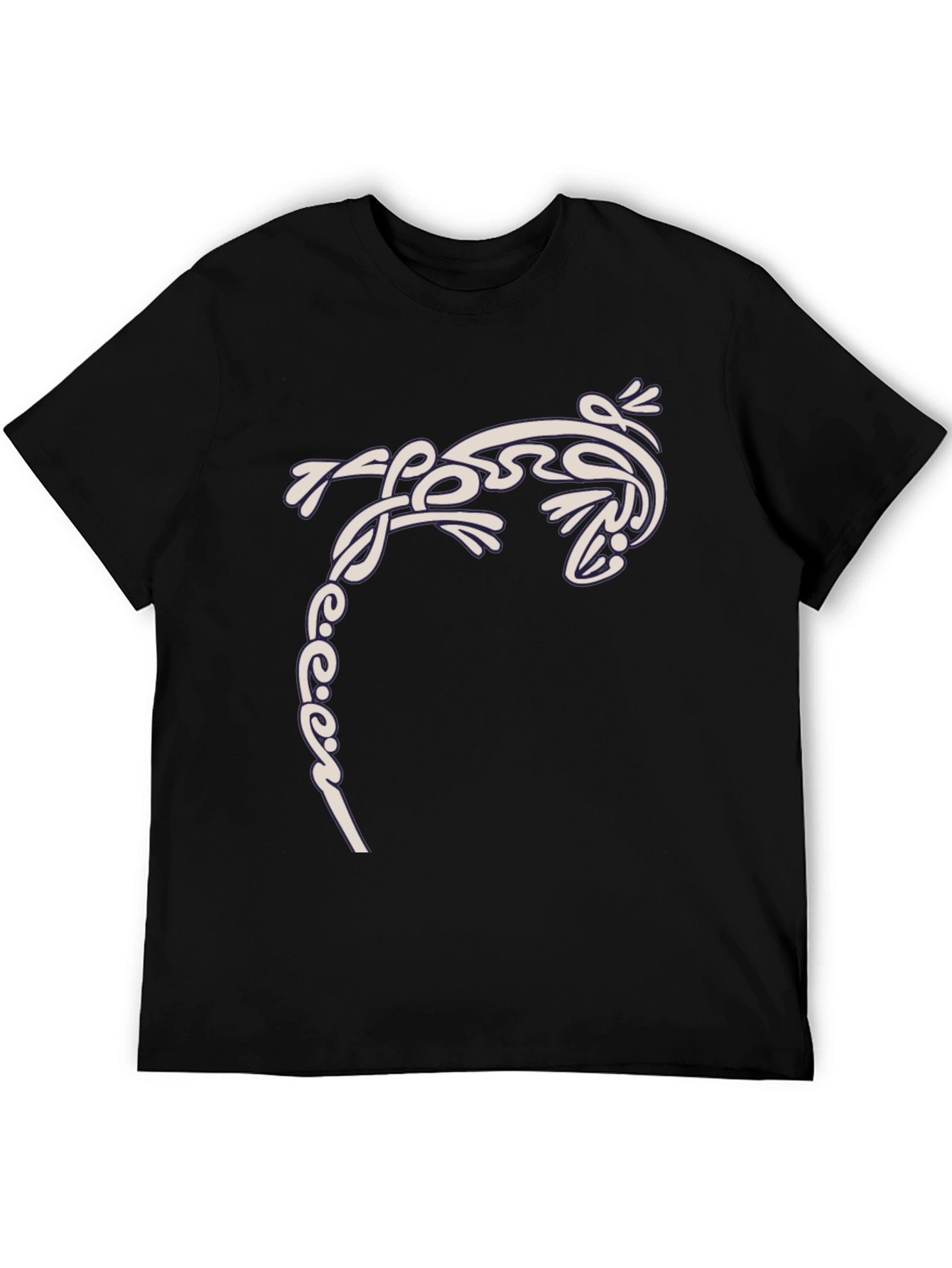 Tribal Gecko T-Shirt - Stylish Black Tee