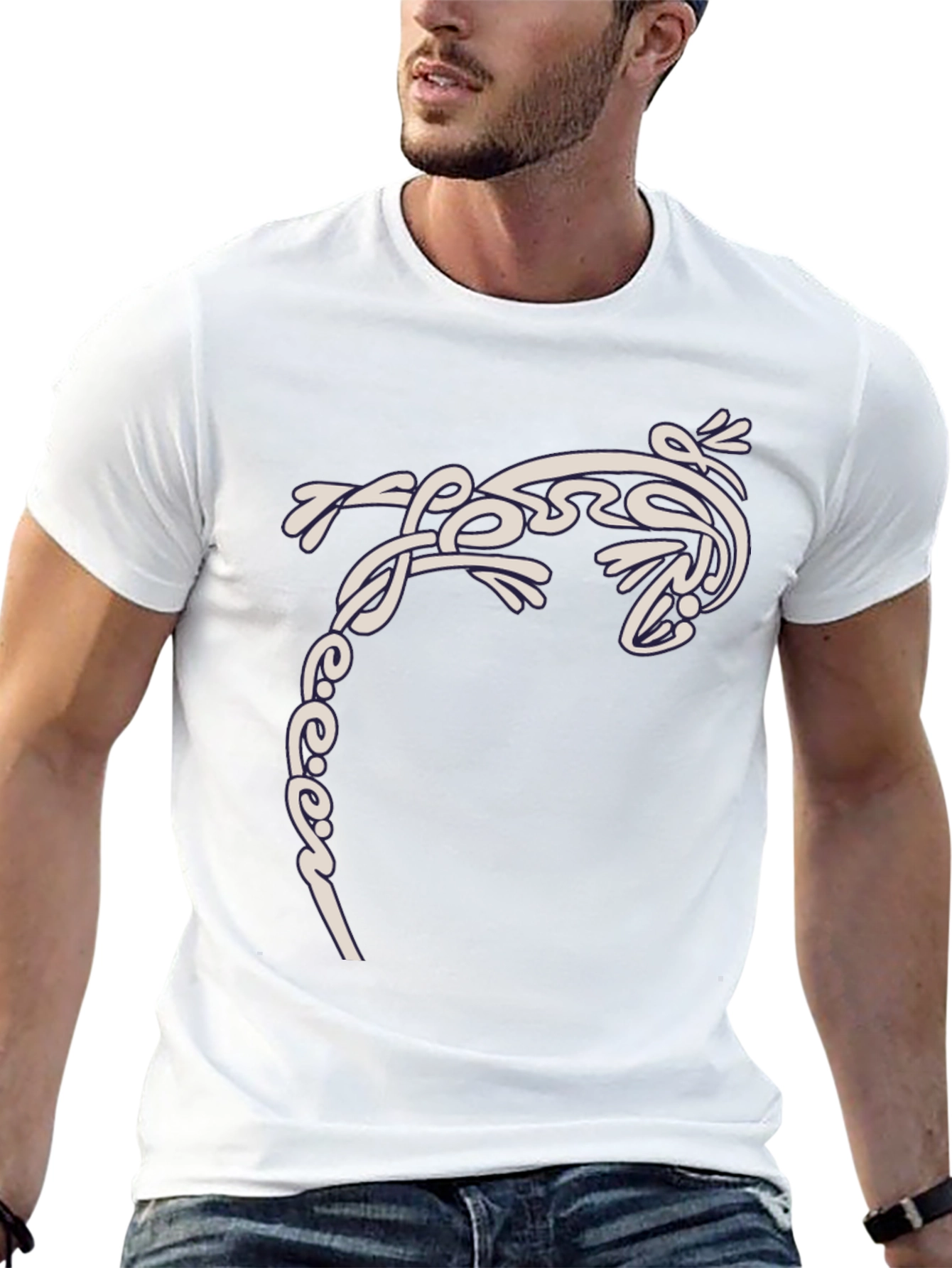 Tribal Gecko T-Shirt - Stylish Black Tee