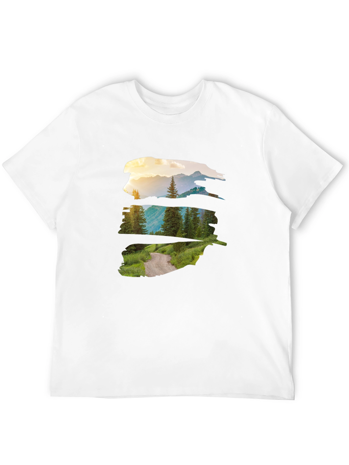 Nature Vista Graphic Tee - Black Crew Neck