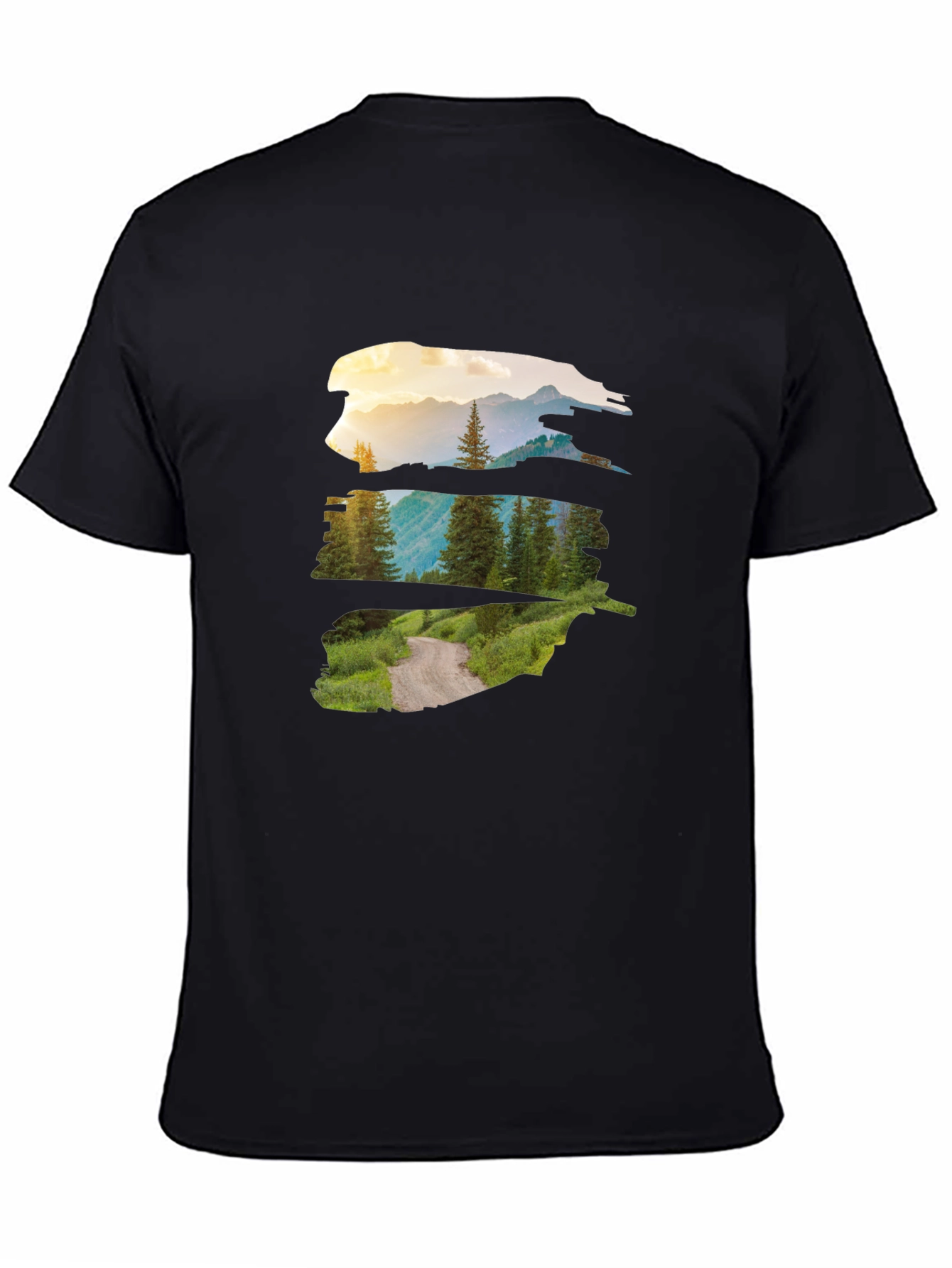 Nature Vista Graphic Tee - Black Crew Neck