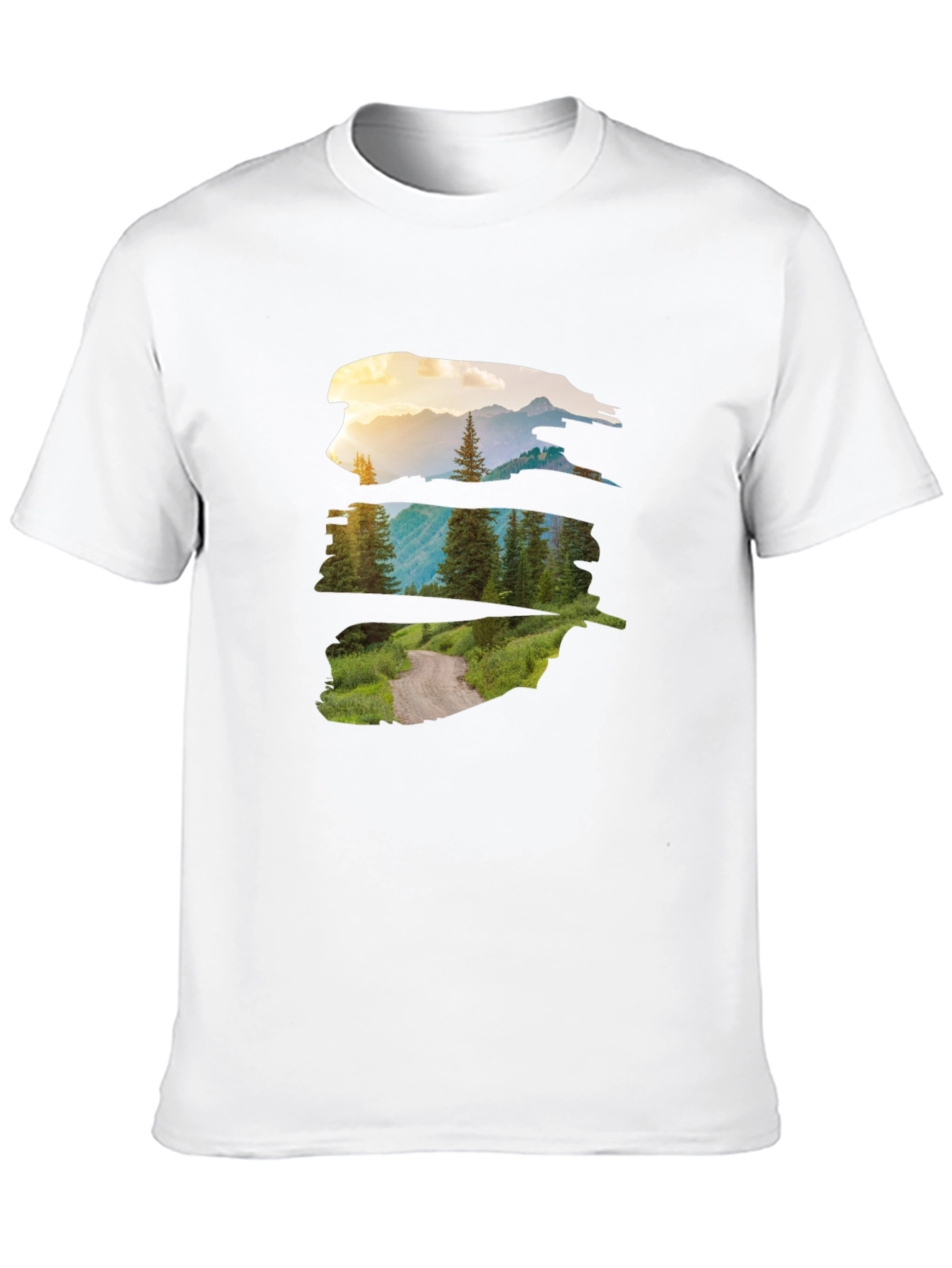 Nature Vista Graphic Tee - Black Crew Neck