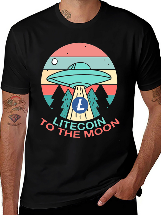 Litecoin to the Moon Graphic Tee - Crypto Fan Apparel