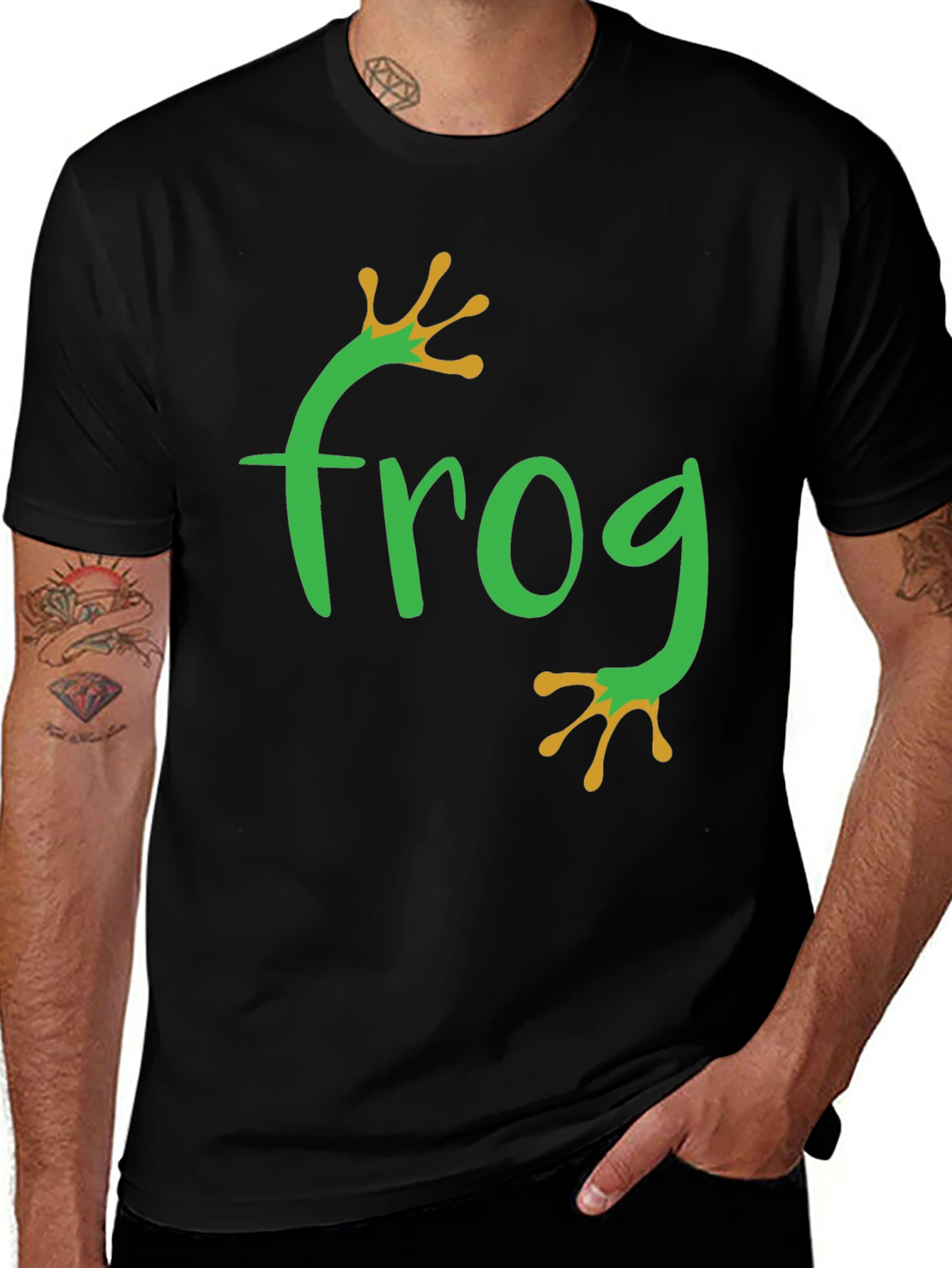 Frog Graphic Tee - Black Casual T-Shirt