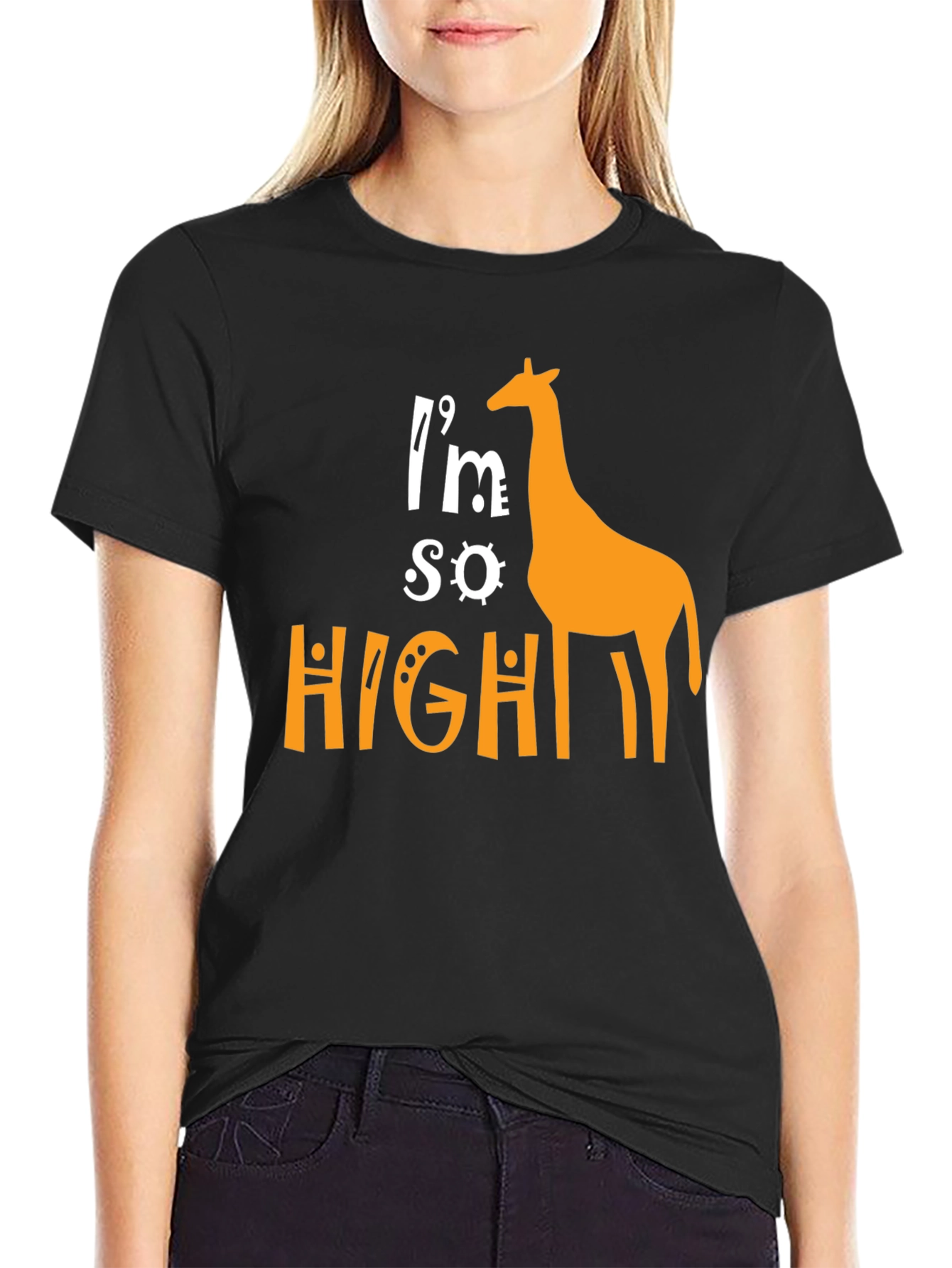 Im So High Giraffe Graphic T-Shirt - Novelty Tee