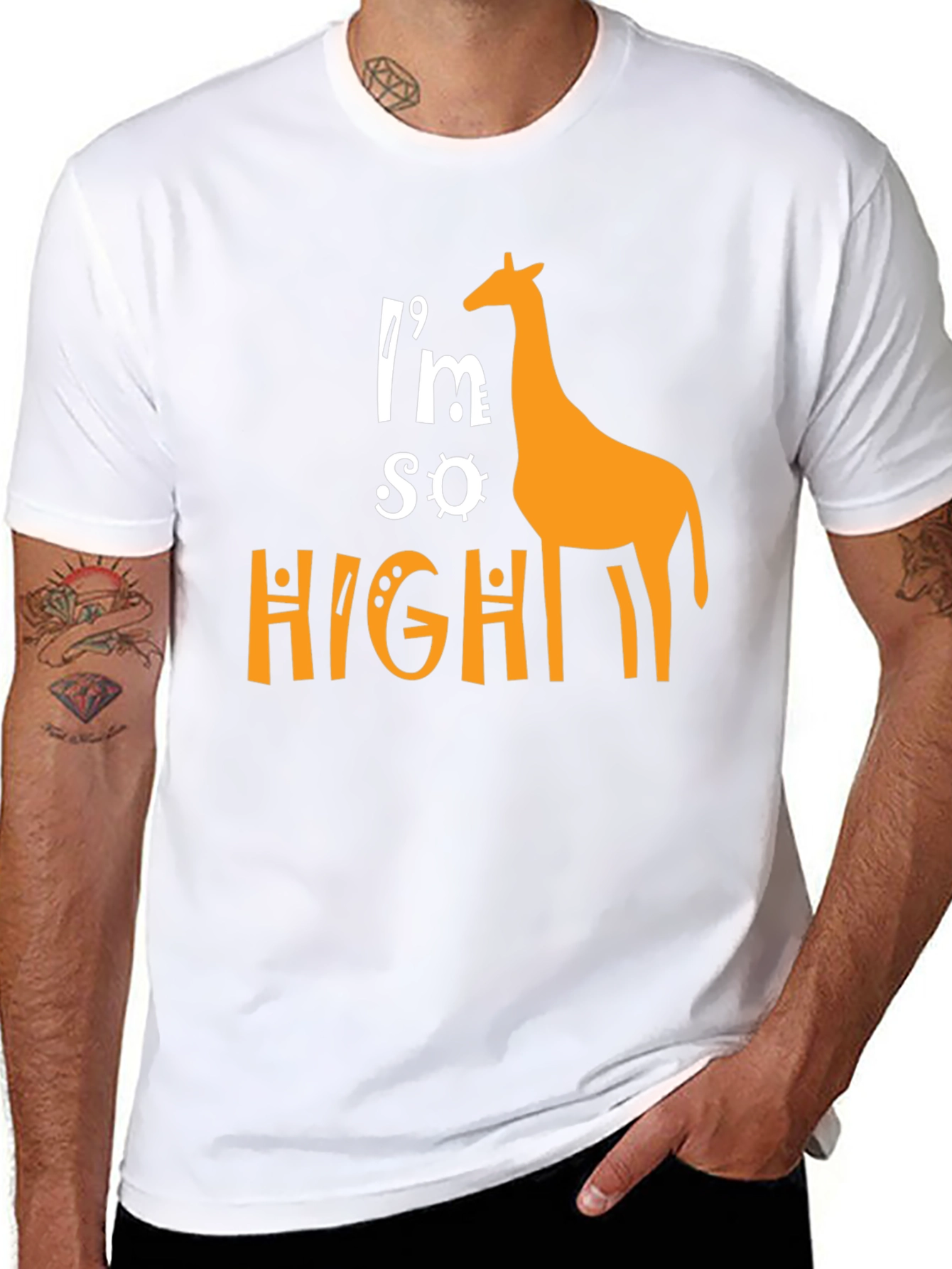 Im So High Giraffe Graphic T-Shirt - Novelty Tee