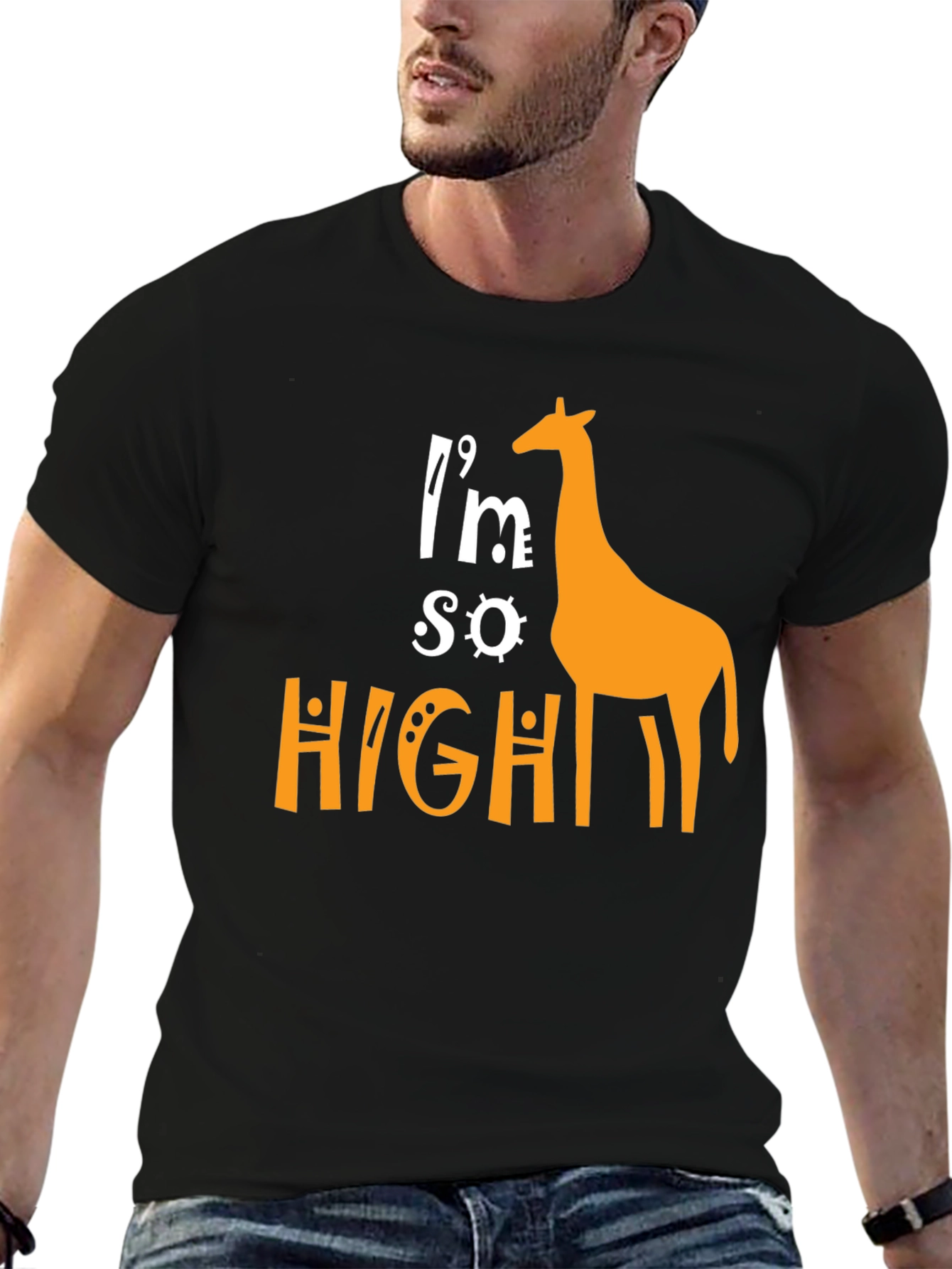 Im So High Giraffe Graphic T-Shirt - Novelty Tee