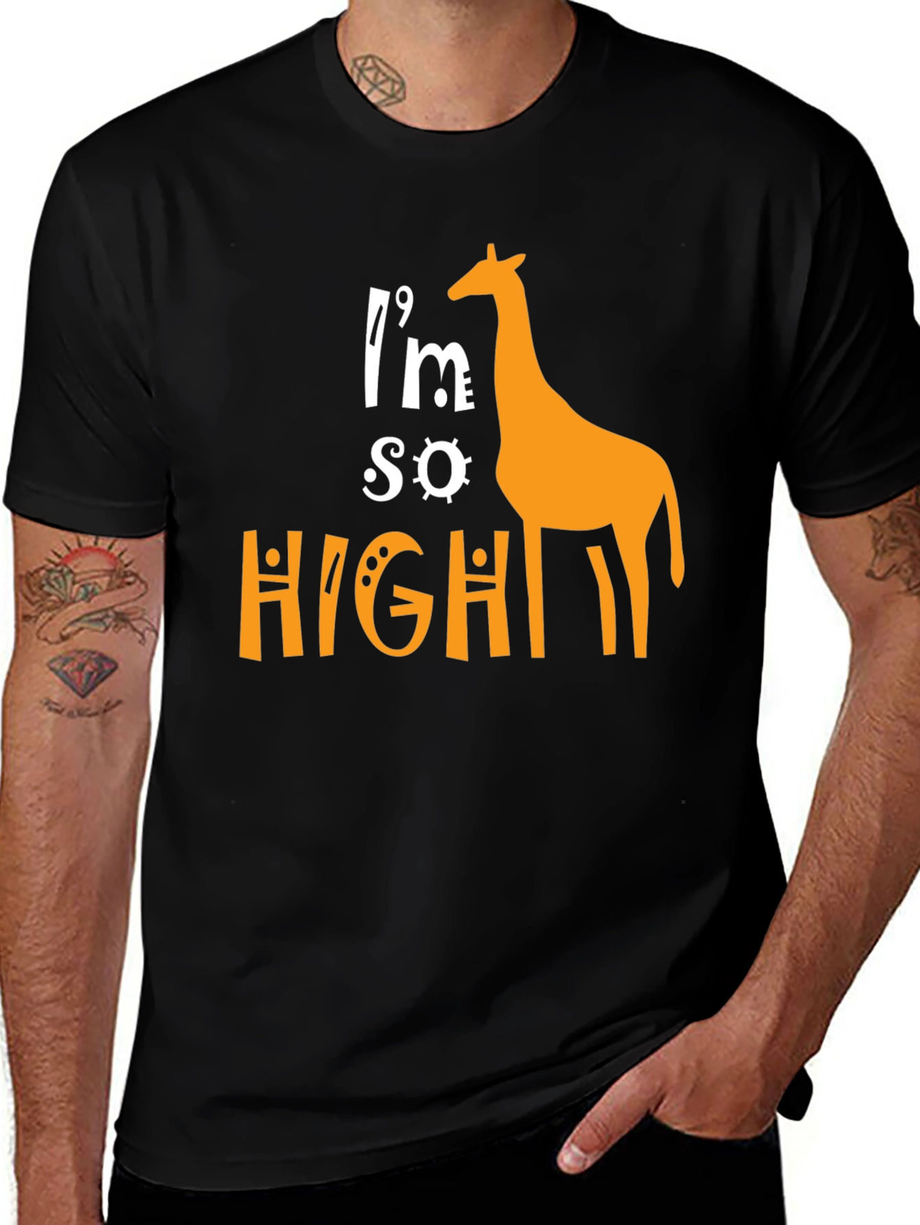 Im So High Giraffe Graphic T-Shirt - Novelty Tee