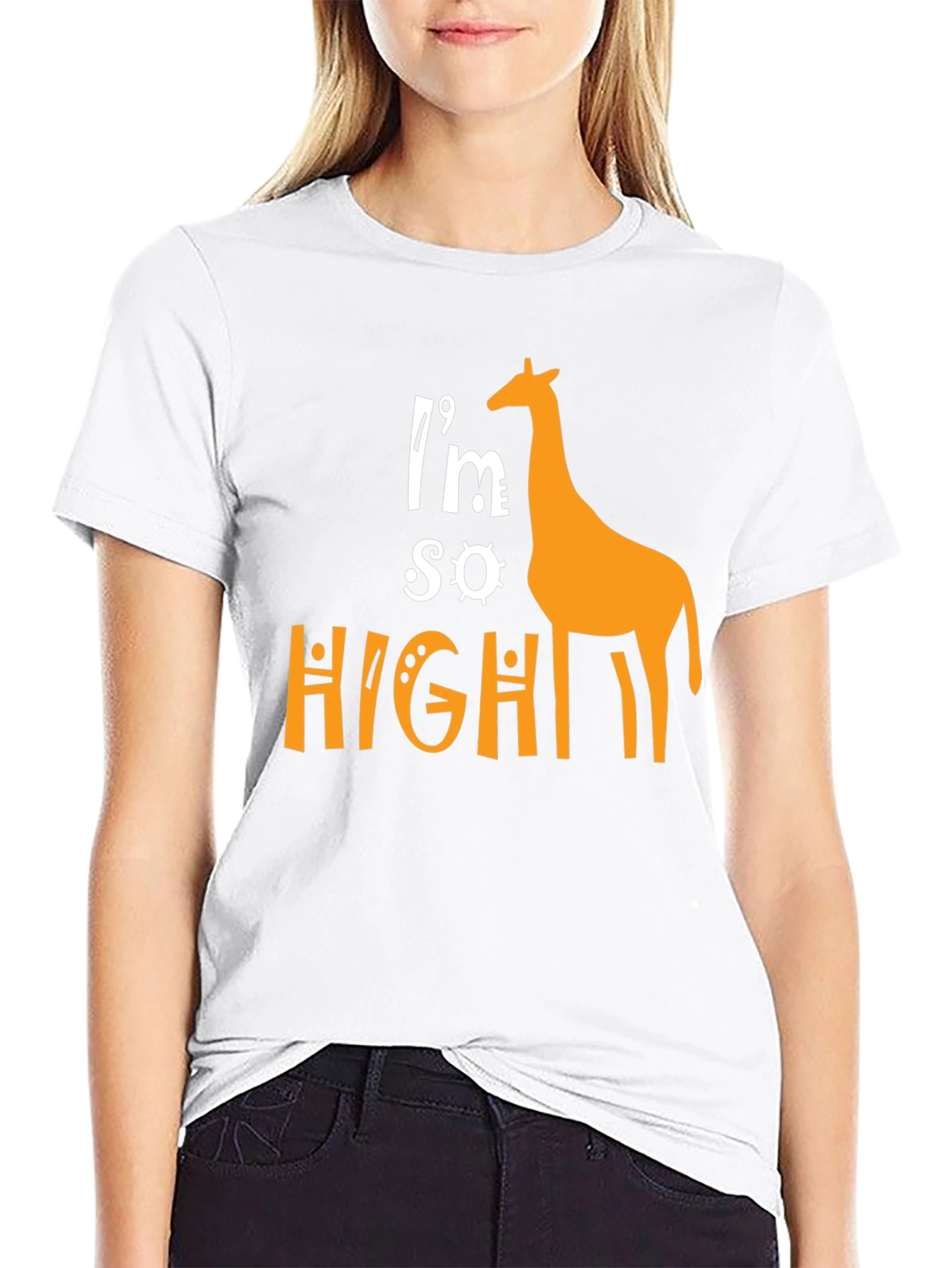 Im So High Giraffe Graphic T-Shirt - Novelty Tee
