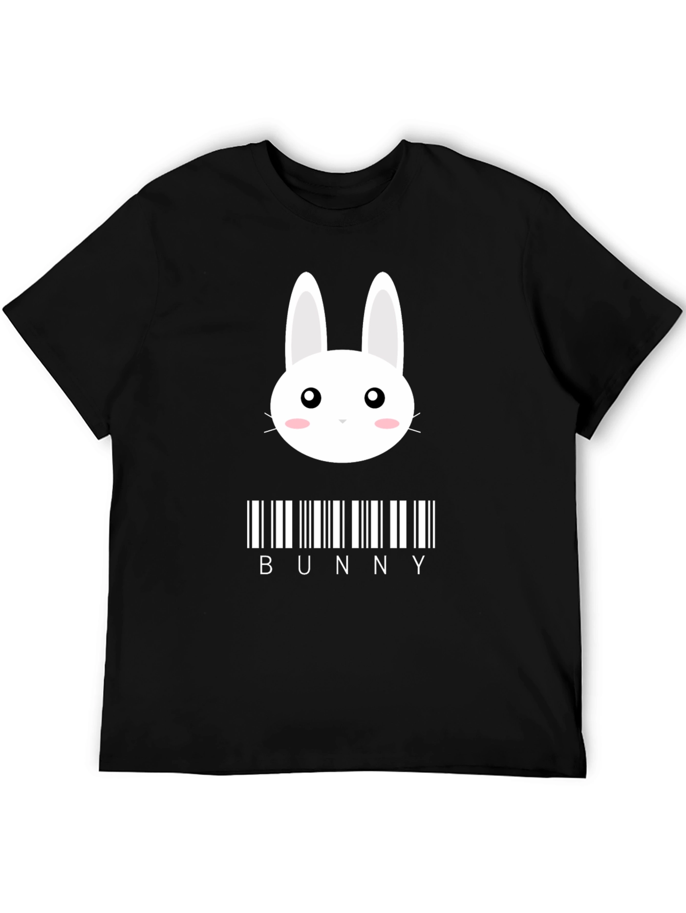 Bunny Barcode Graphic T-Shirt - Black Stylish Unique Design