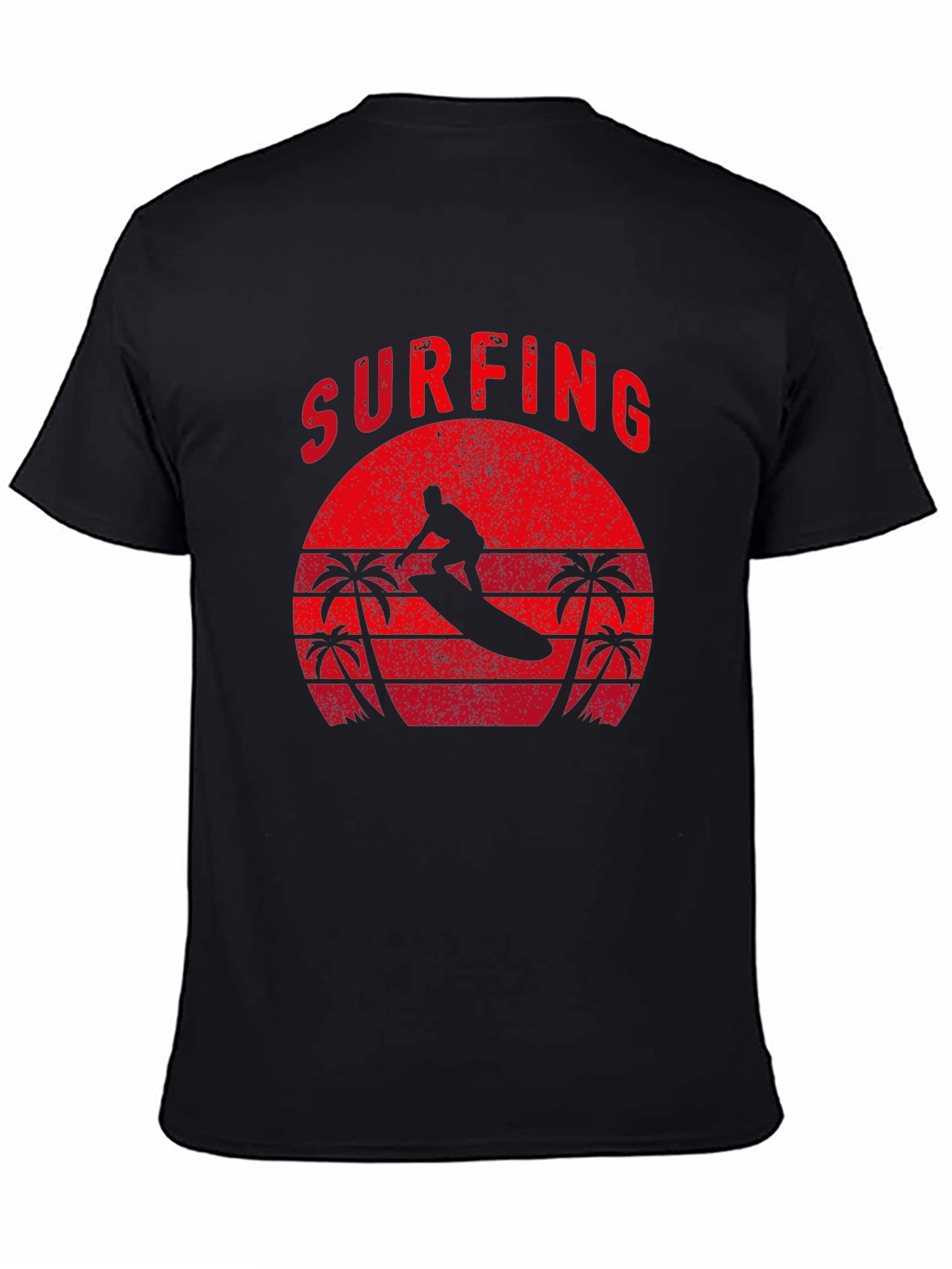 Surfing Silhouette Graphic Tee - Retro Style