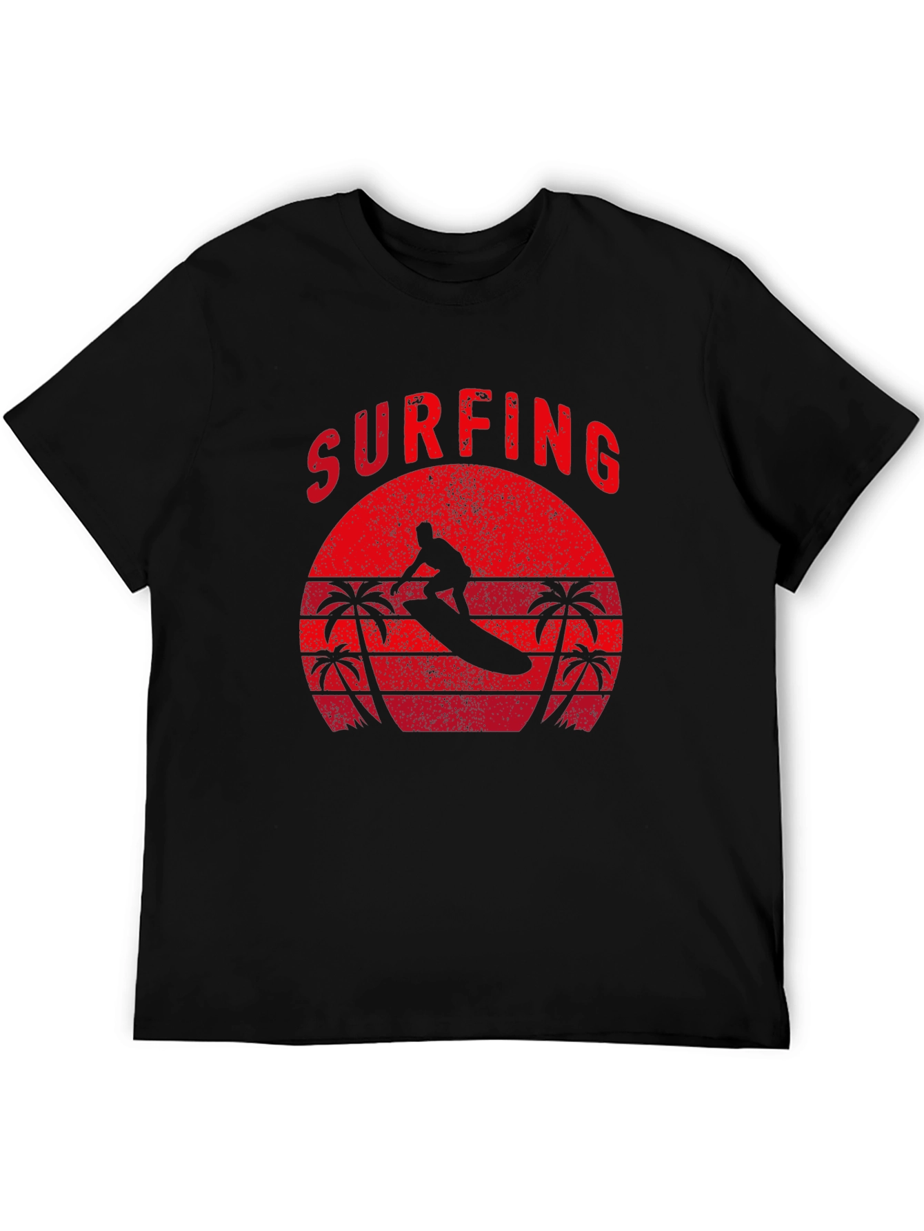 Surfing Silhouette Graphic Tee - Retro Style