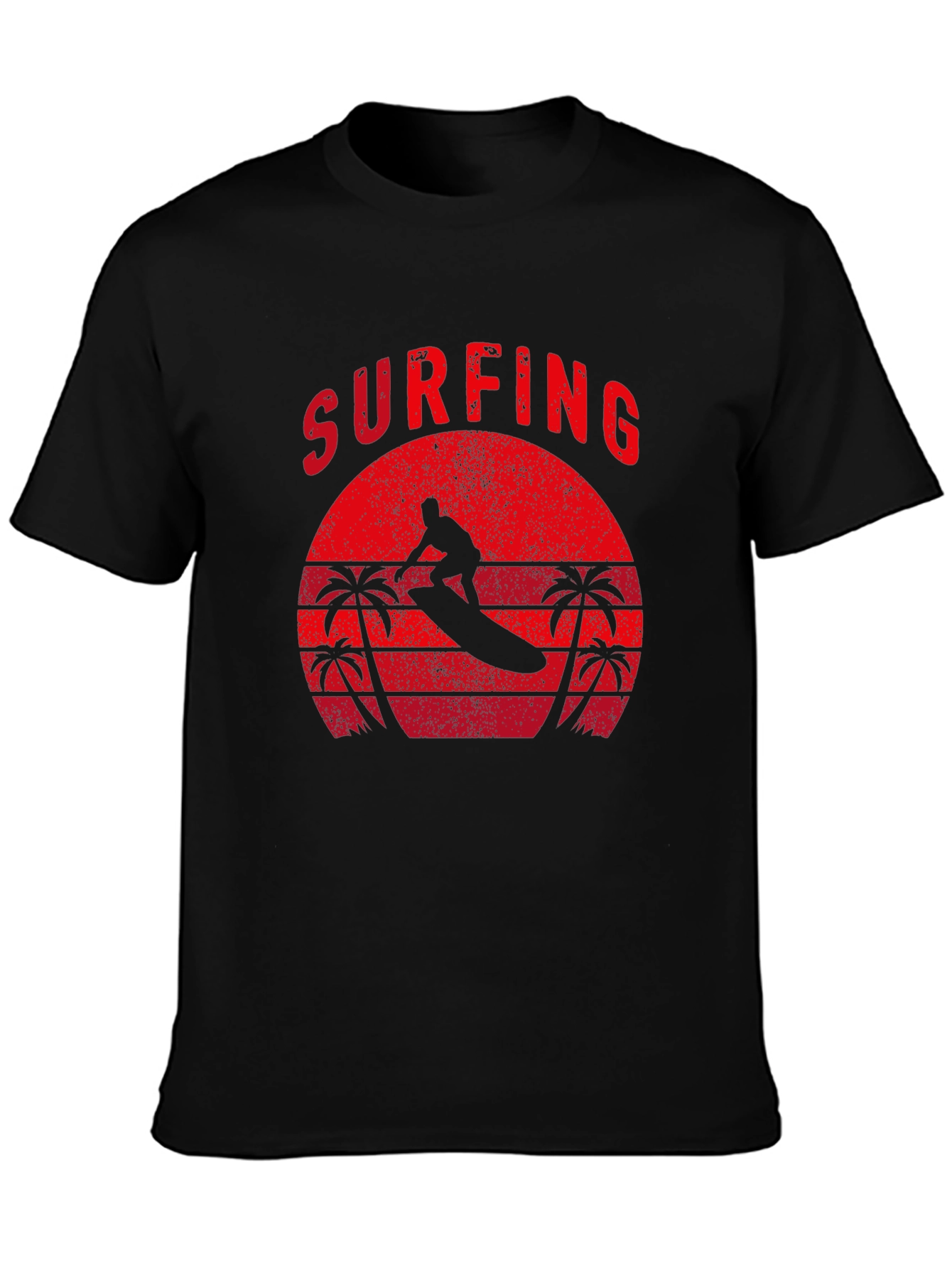Surfing Silhouette Graphic Tee - Retro Style