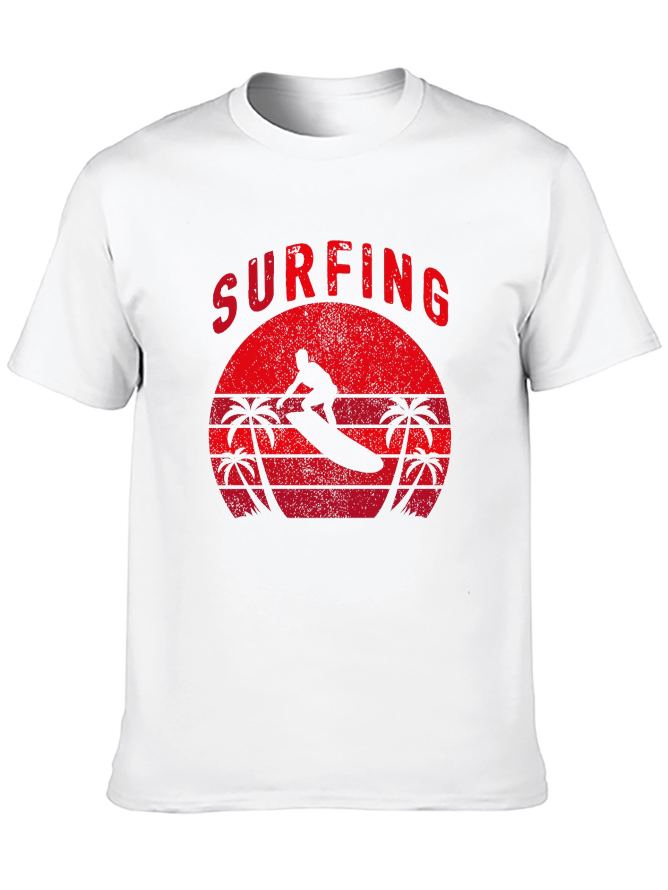 Surfing Silhouette Graphic Tee - Retro Style