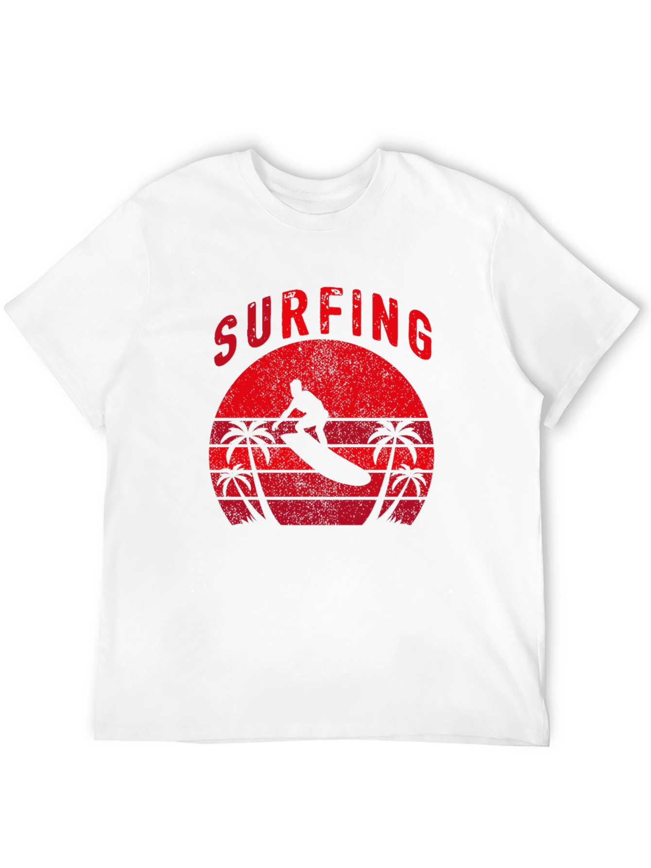 Surfing Silhouette Graphic Tee - Retro Style