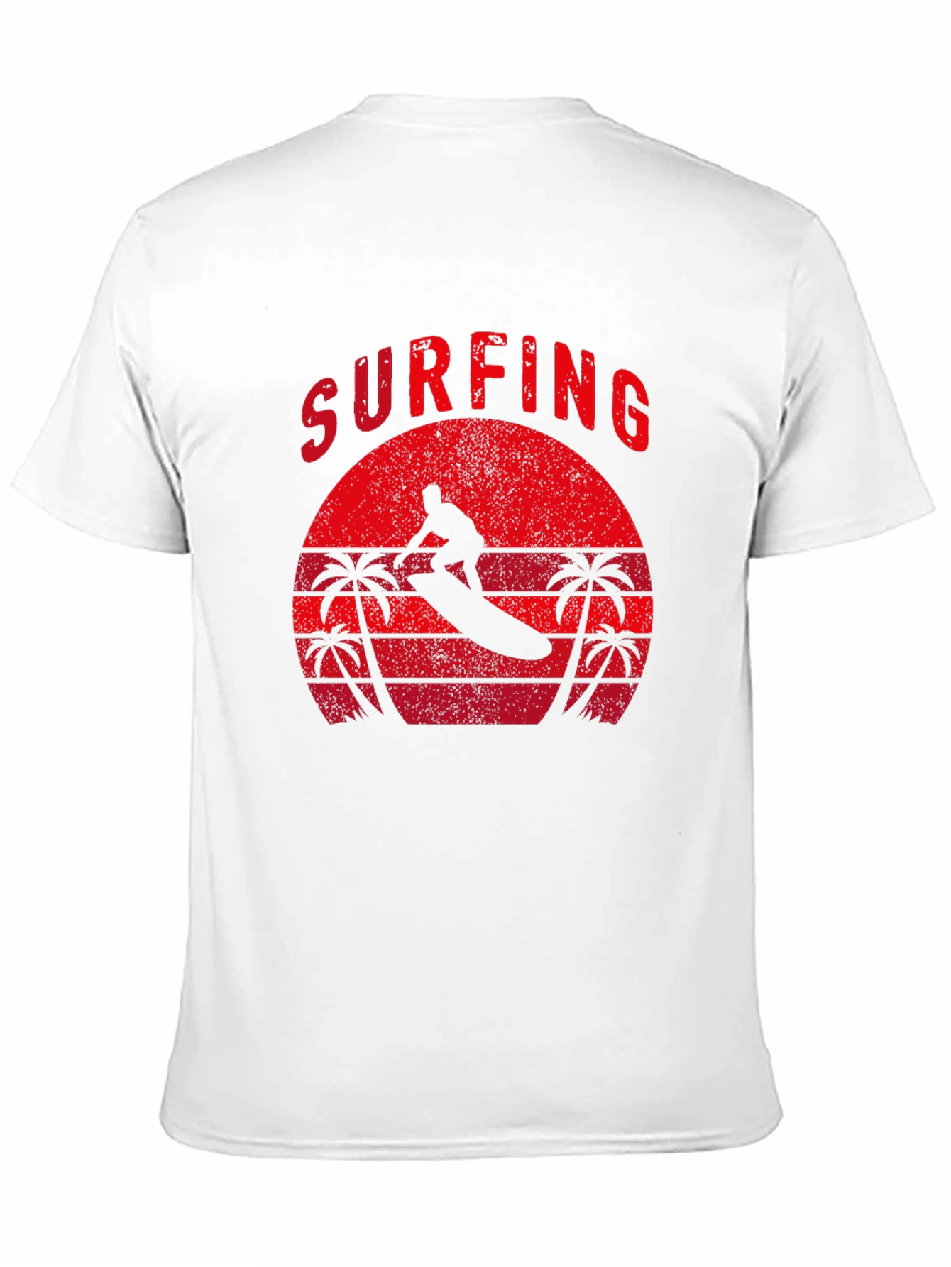 Surfing Silhouette Graphic Tee - Retro Style