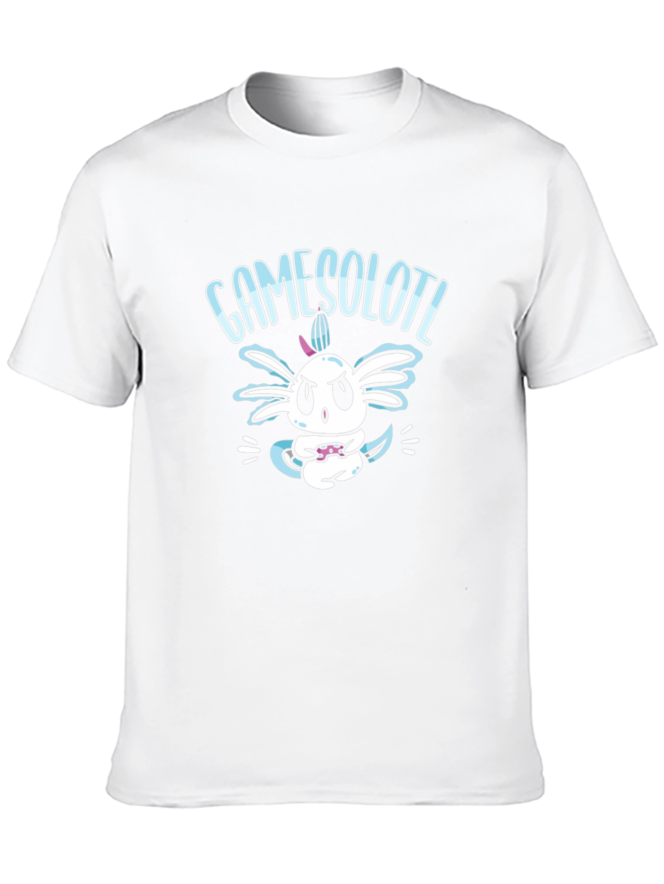 GameSolotl Black T-Shirt: Axolotl Gamer Design