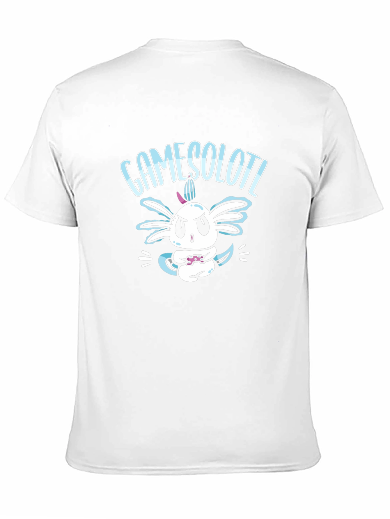 GameSolotl Black T-Shirt: Axolotl Gamer Design