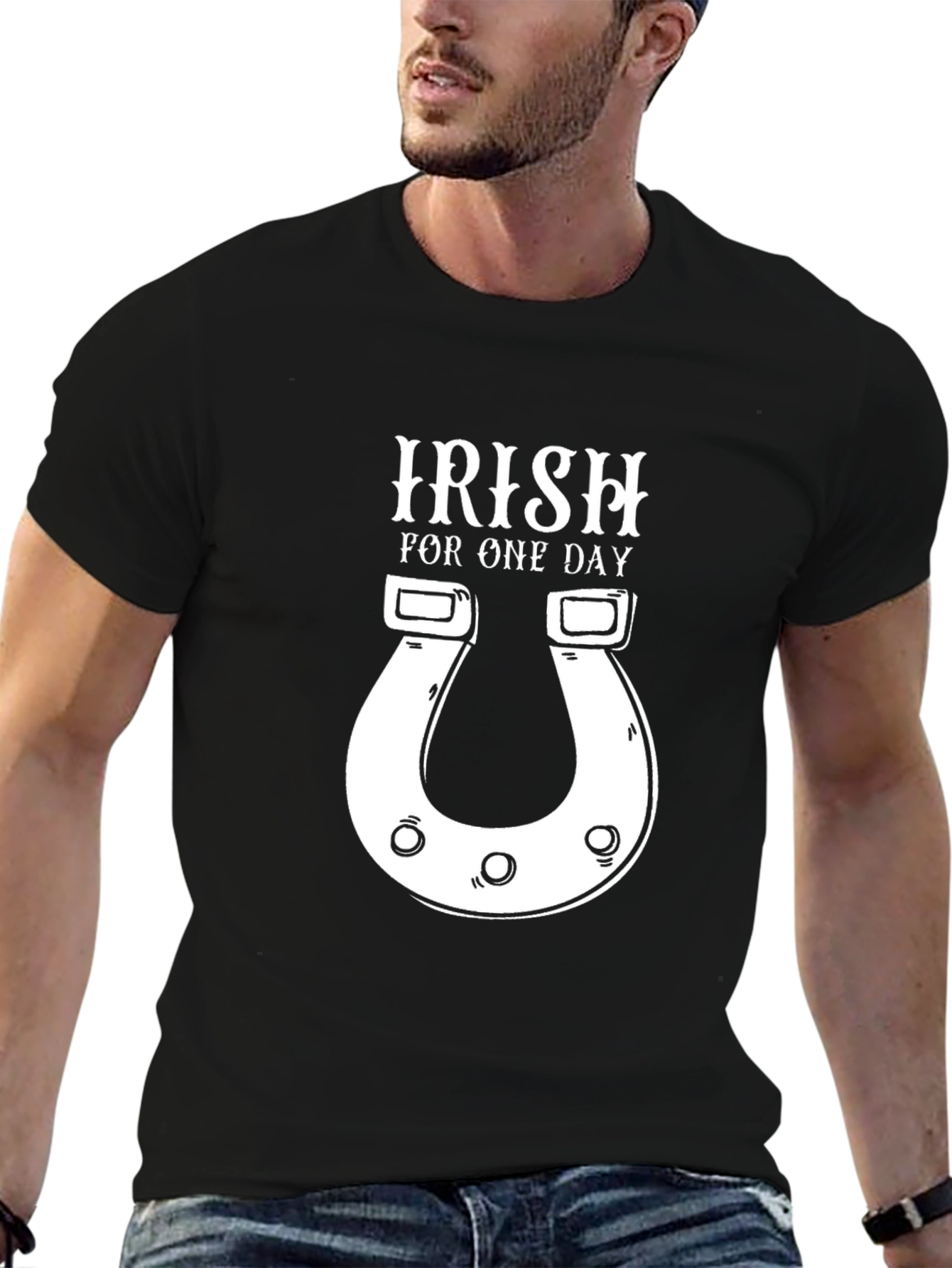 Irish For One Day Black Graphic Tee