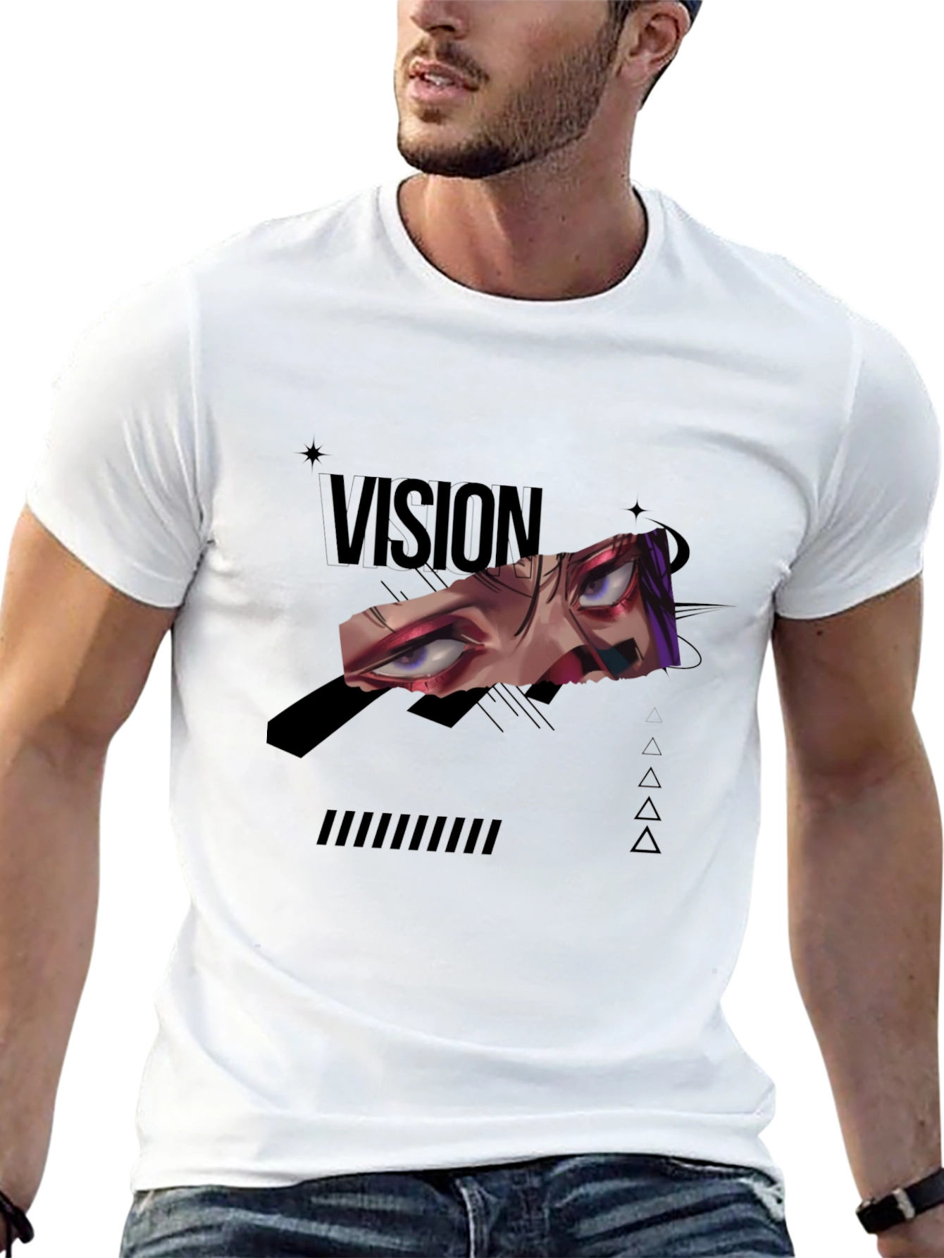Vision Graphic Tee - Edgy Anime Style